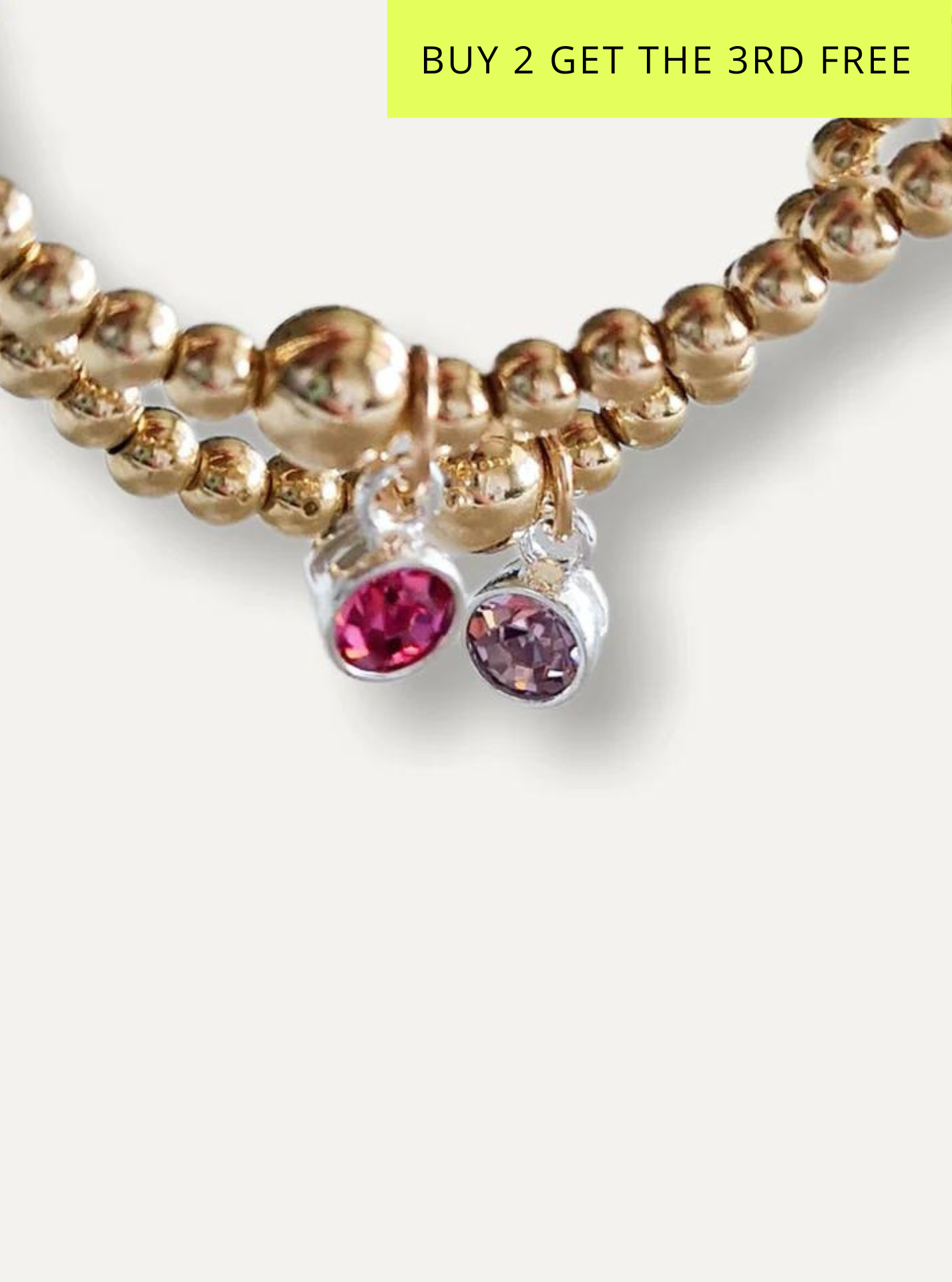 Gold Bobble Bracelet - Birthstone