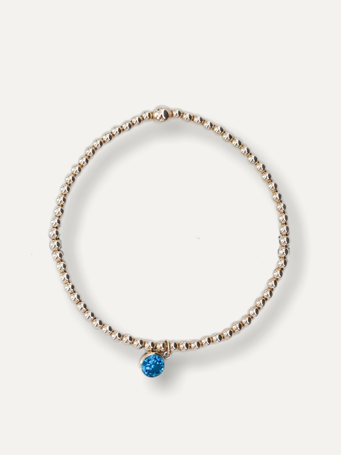 Gold Bobble Bracelet - Crystal Drop
