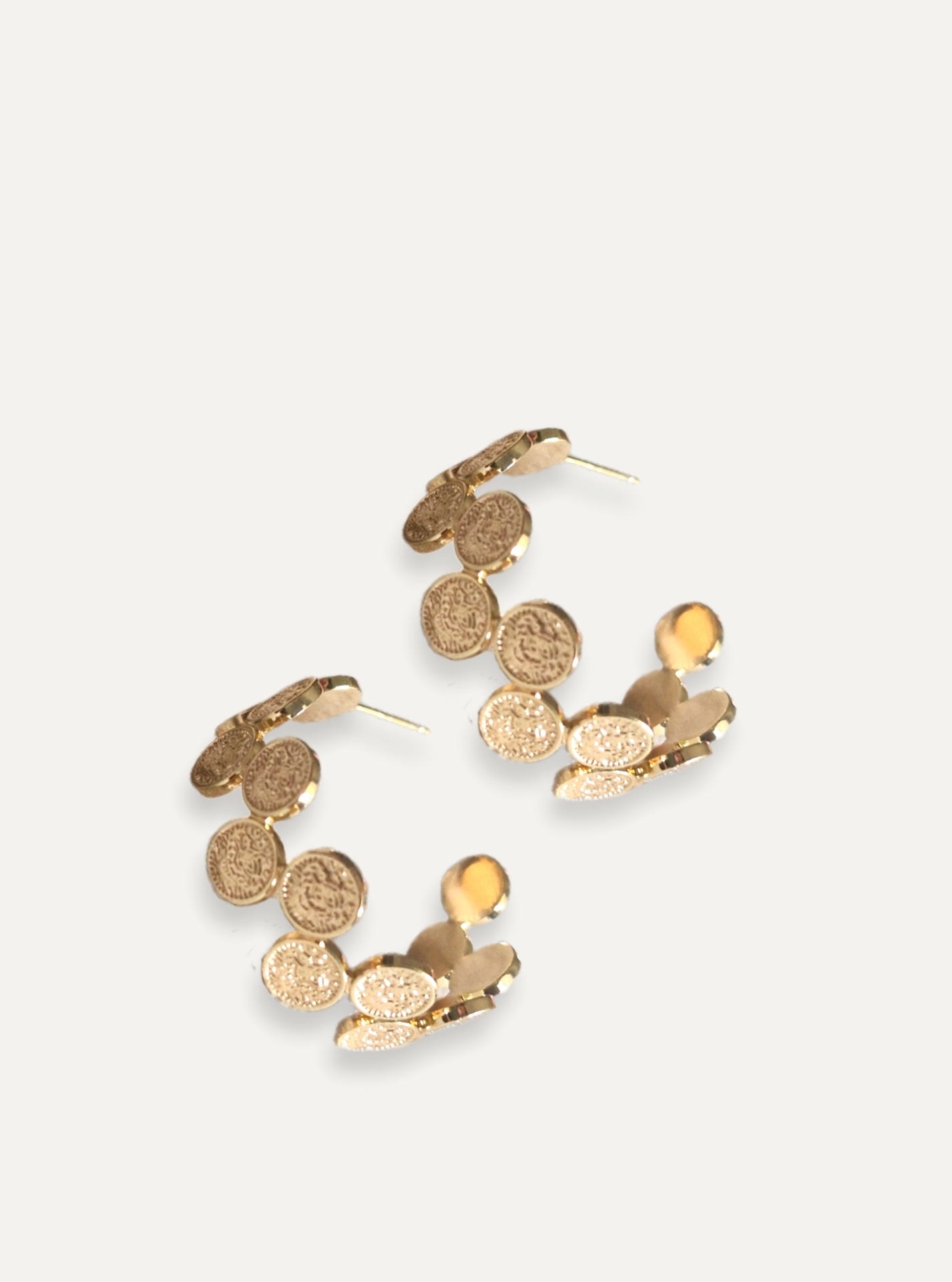 Gold 'Coin' Hoops