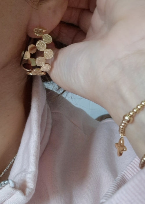 Gold 'Coin' Hoops