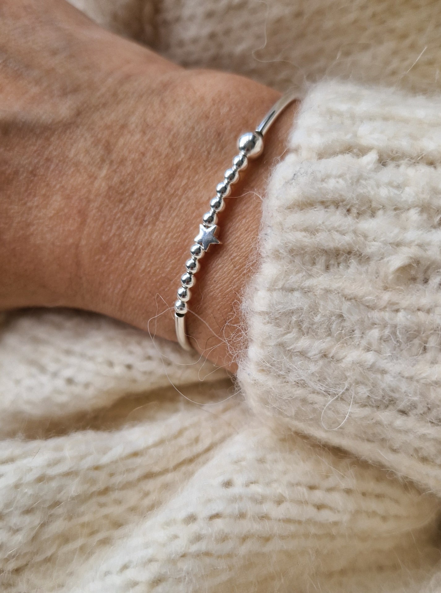 Sterling Silver Bracelet - Star Bead
