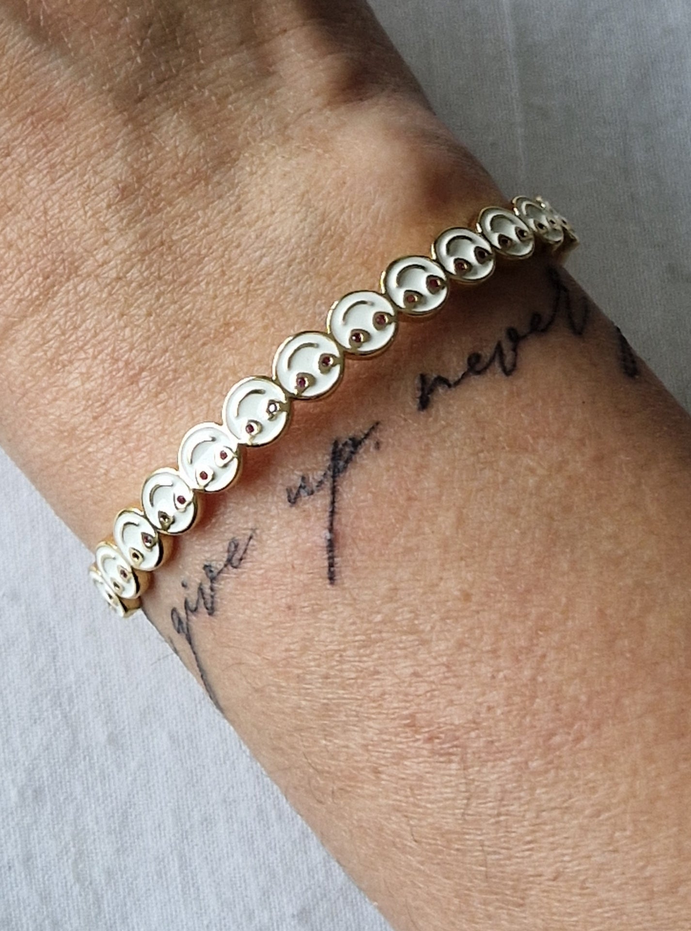 Gold & Enamel 'Smile' Bangle (4 colours)