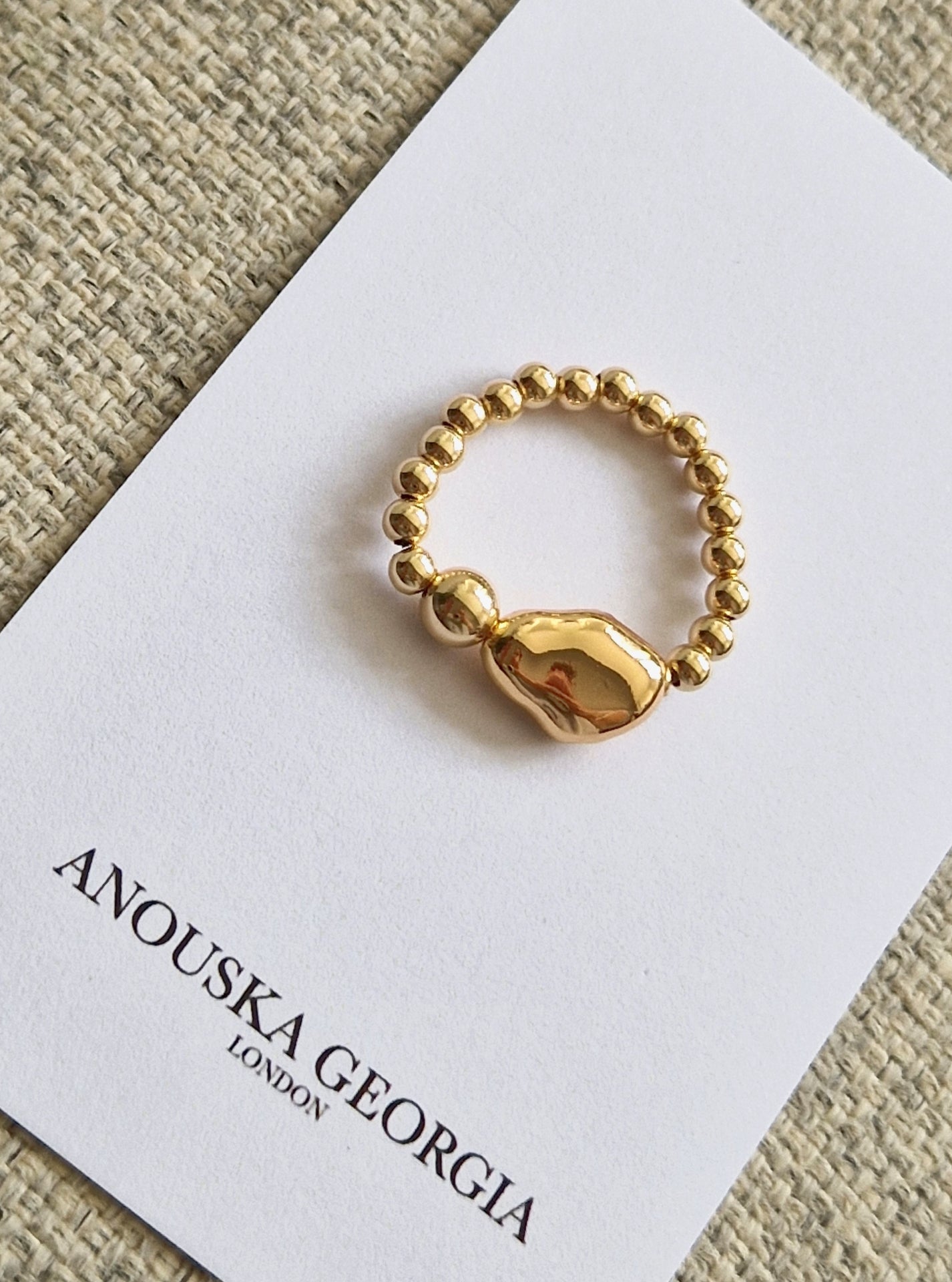 Gold Bobble Ring- Gold Nugget