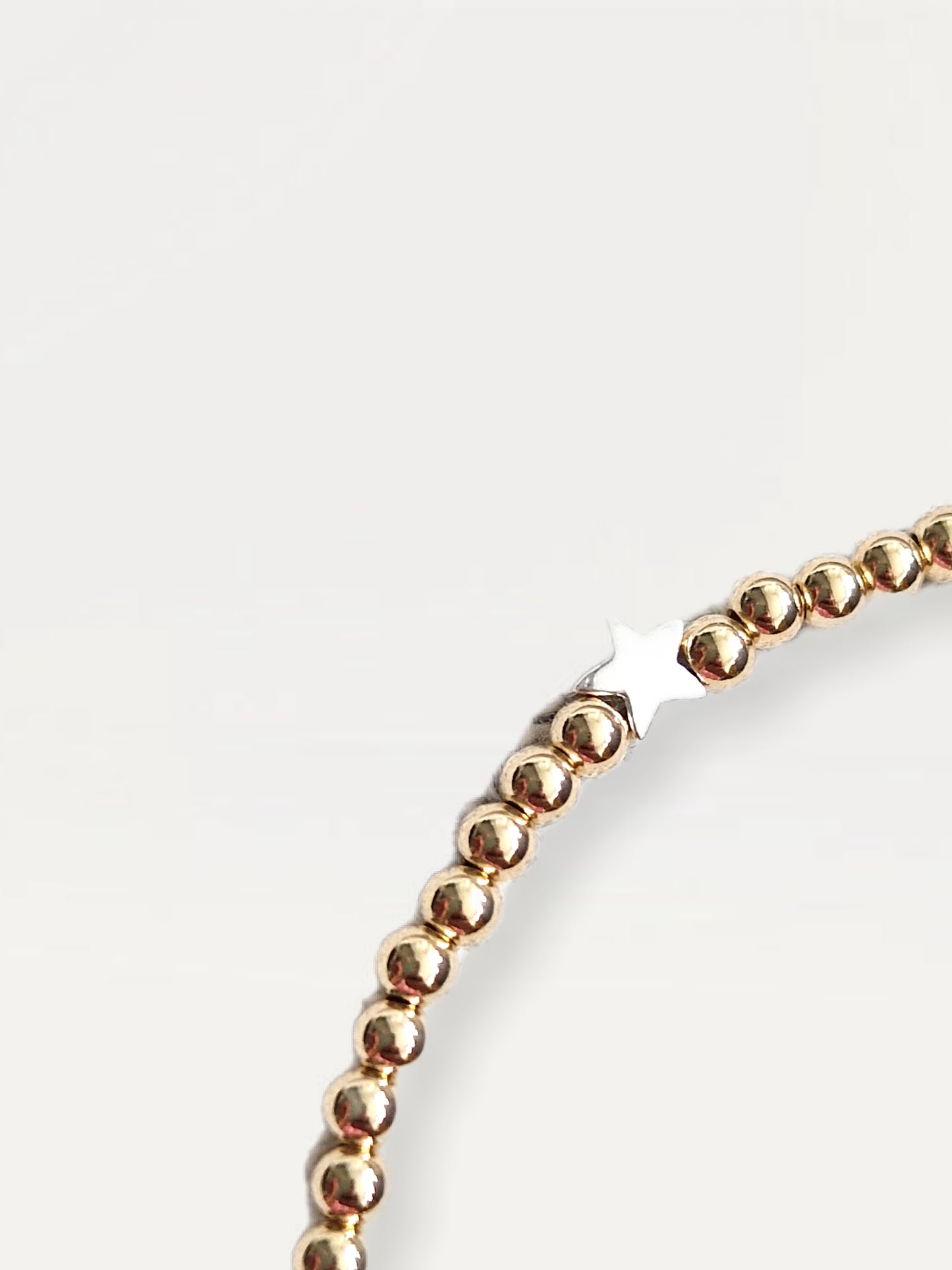 Gold Bobble Anklet with Silver Moon & Stars