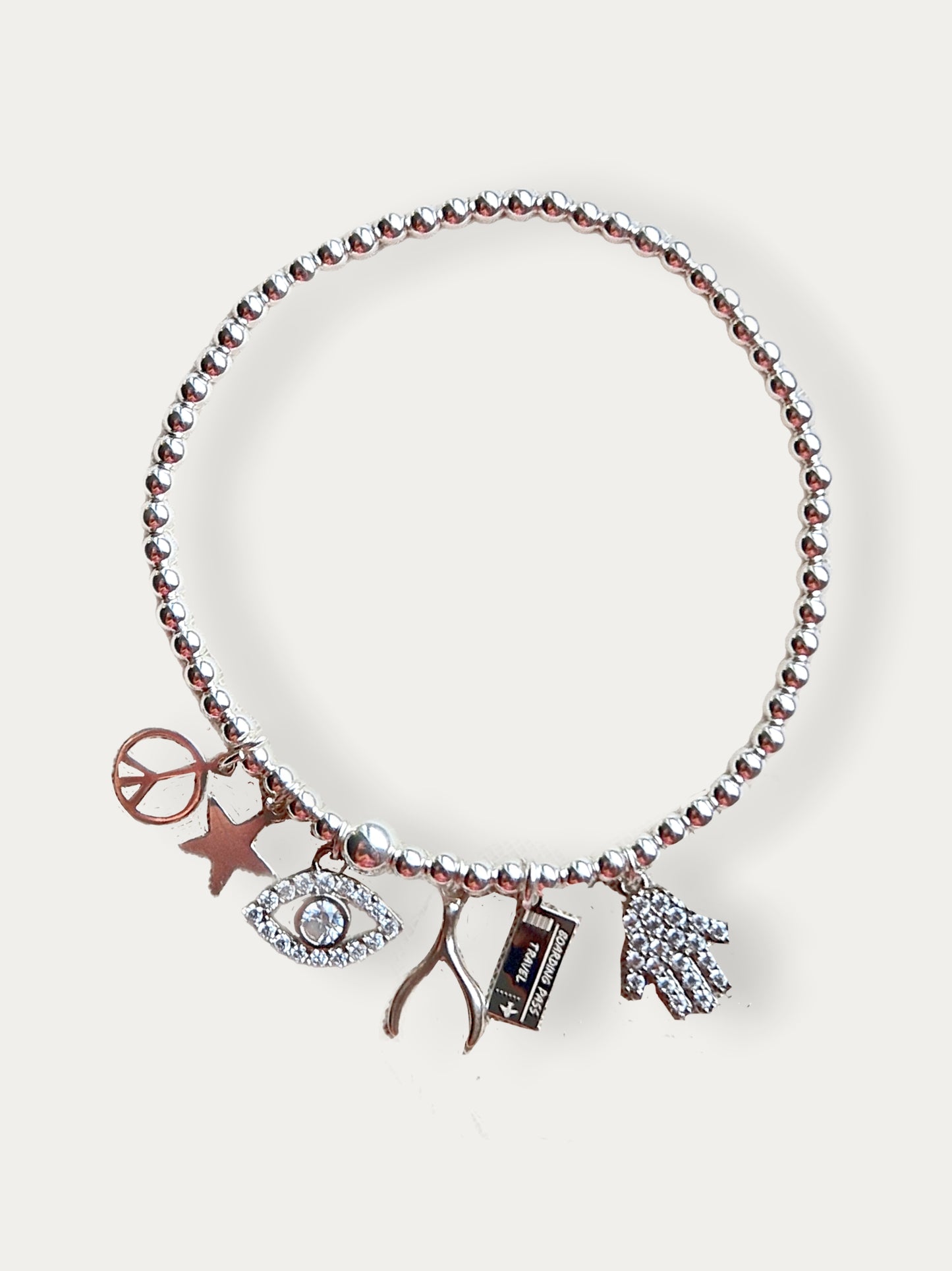 Silver Bobble Bracelet - 6 Charms