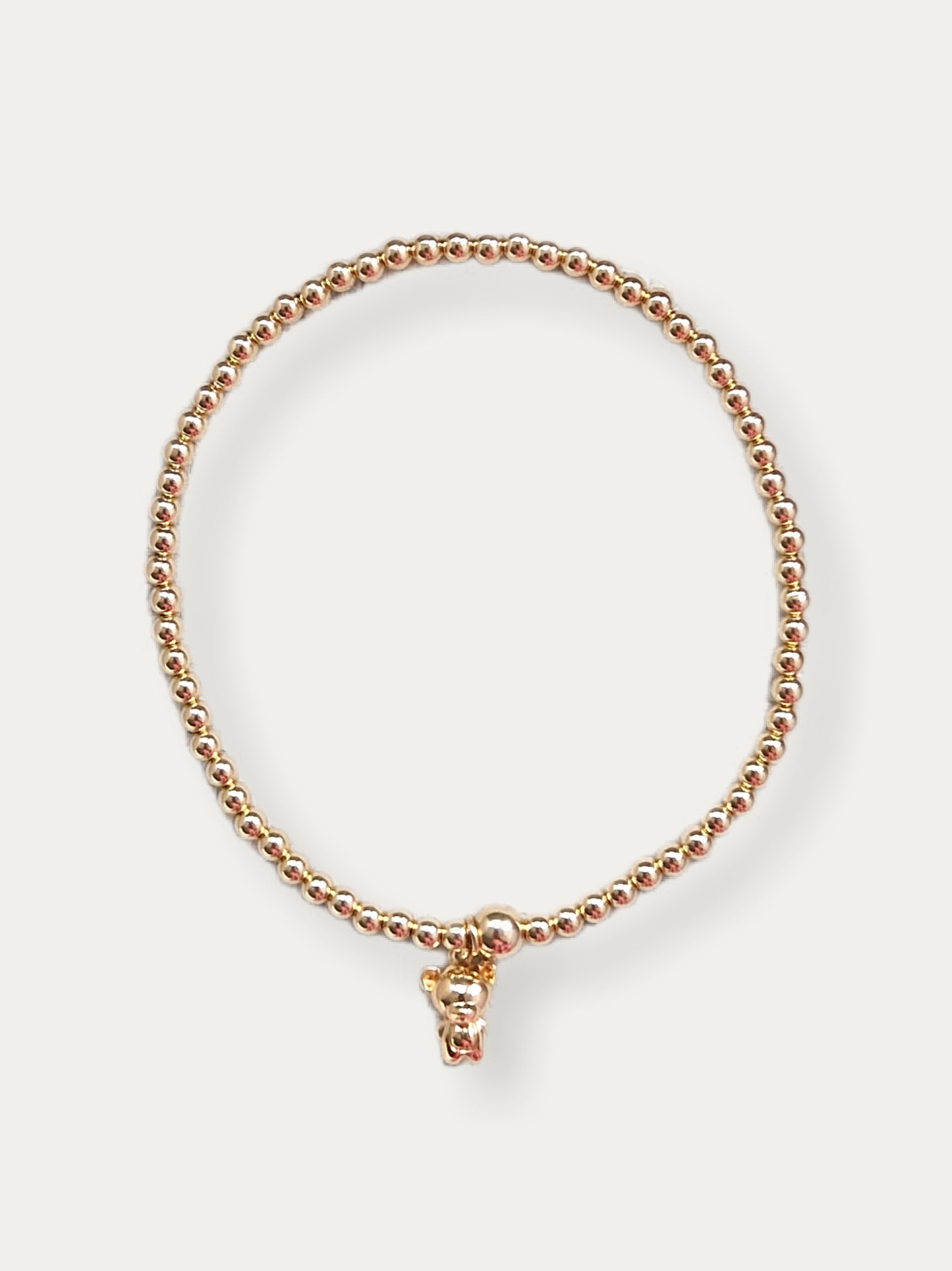Gold Bobble Bracelet- Baby Bear Charm