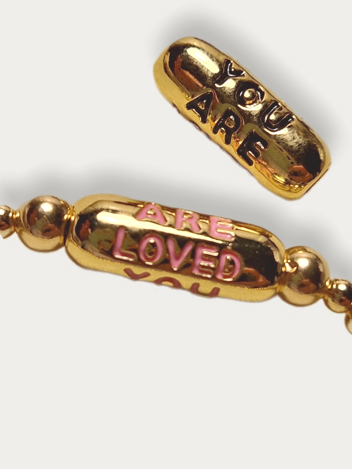Gold Bobble Bracelet - 'You are Loved'