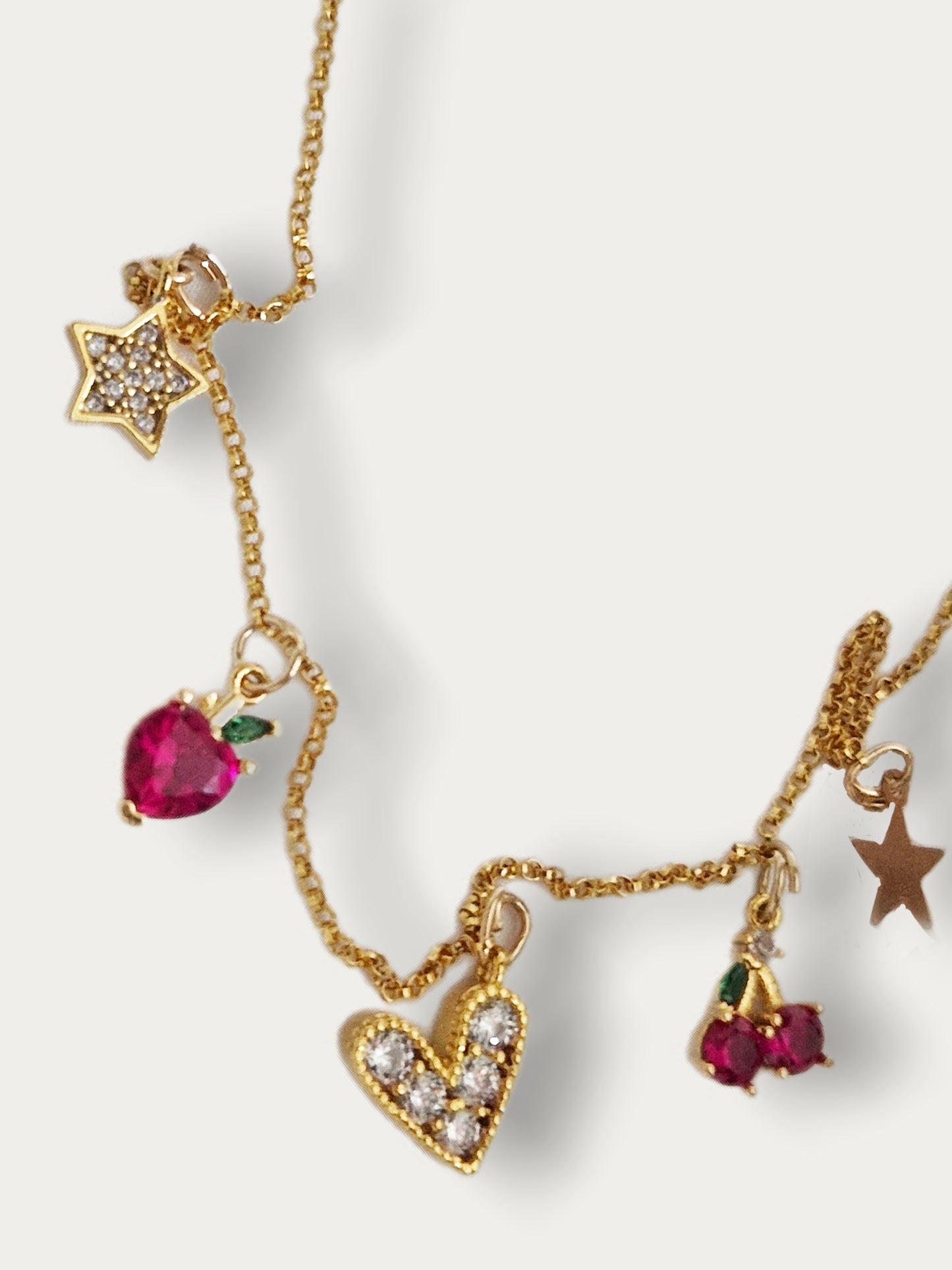 Charm Necklace - Gold & Colourful Charms