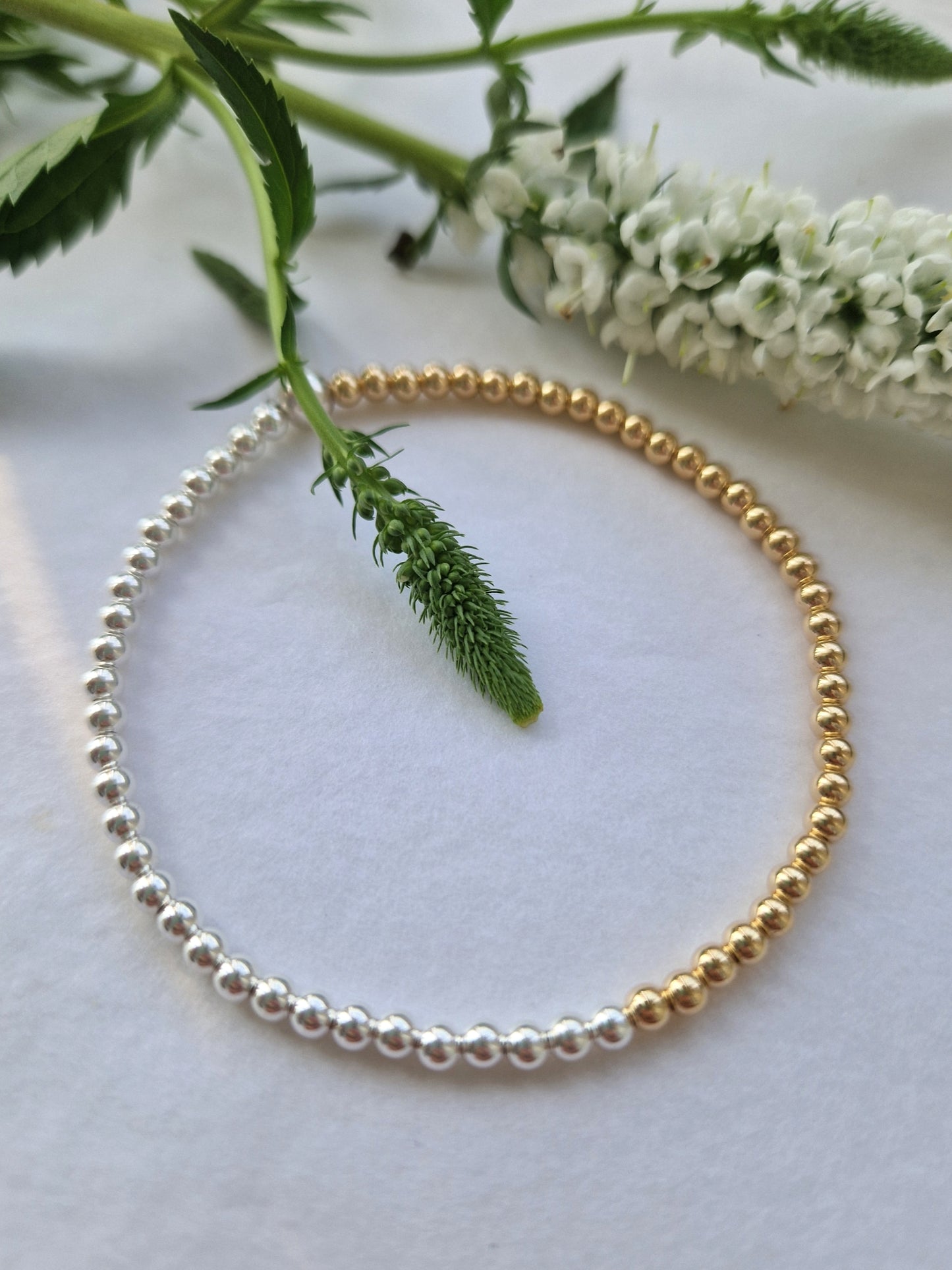 50/50 Gold & Silver Bobble Bracelet - Plain