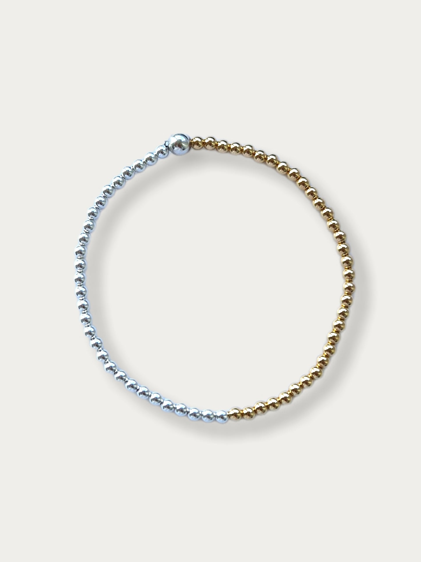 50/50 Gold & Silver Bobble Bracelet - Plain
