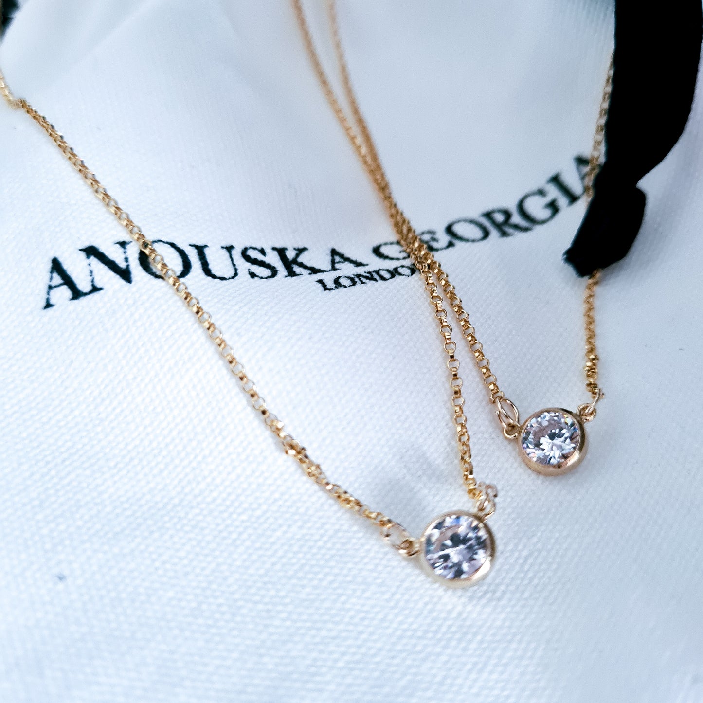 Gold Necklace - Crystal Pendant