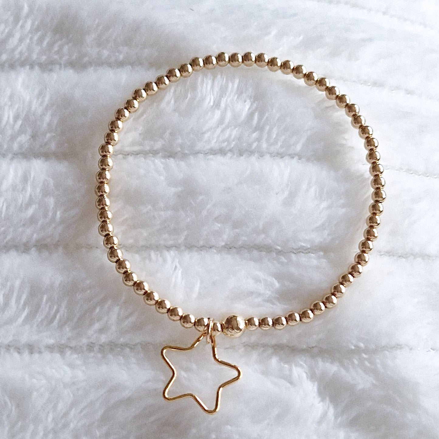 Gold Bobble Bracelet-Star Frame