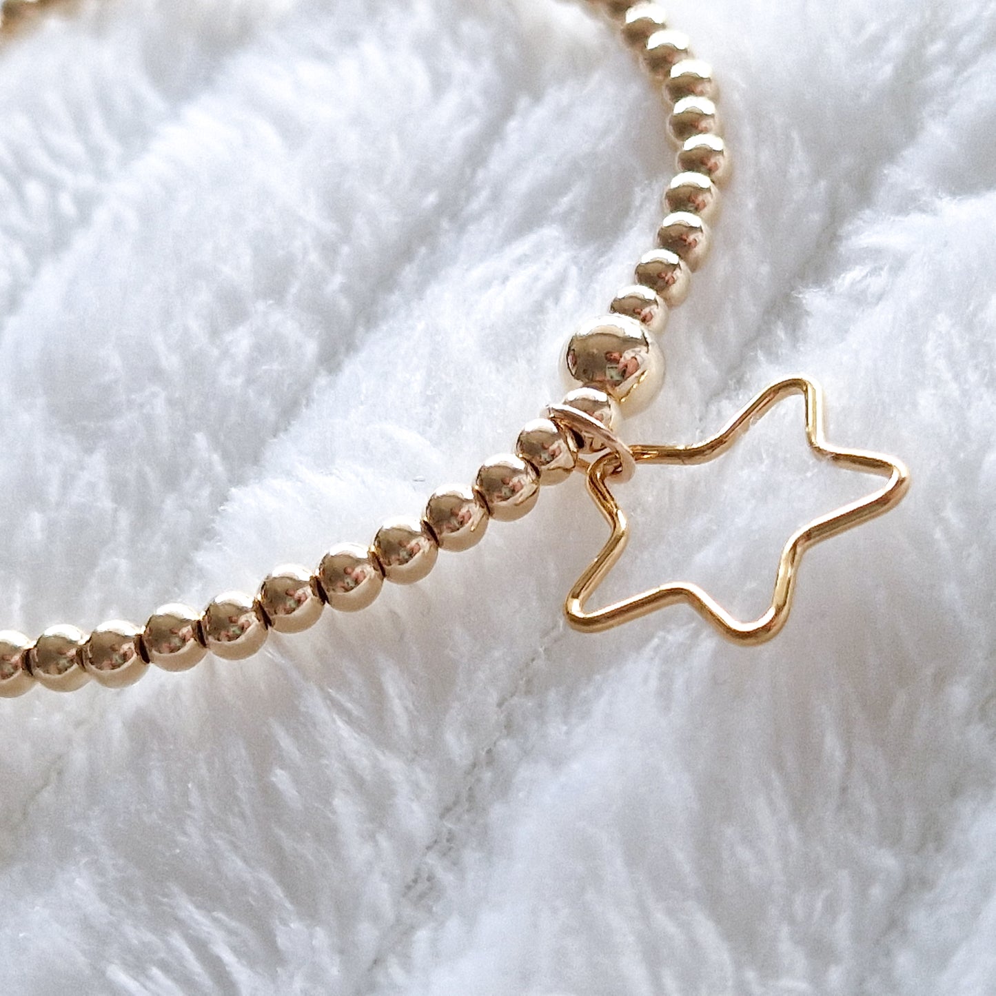 Gold Bobble Bracelet-Star Frame