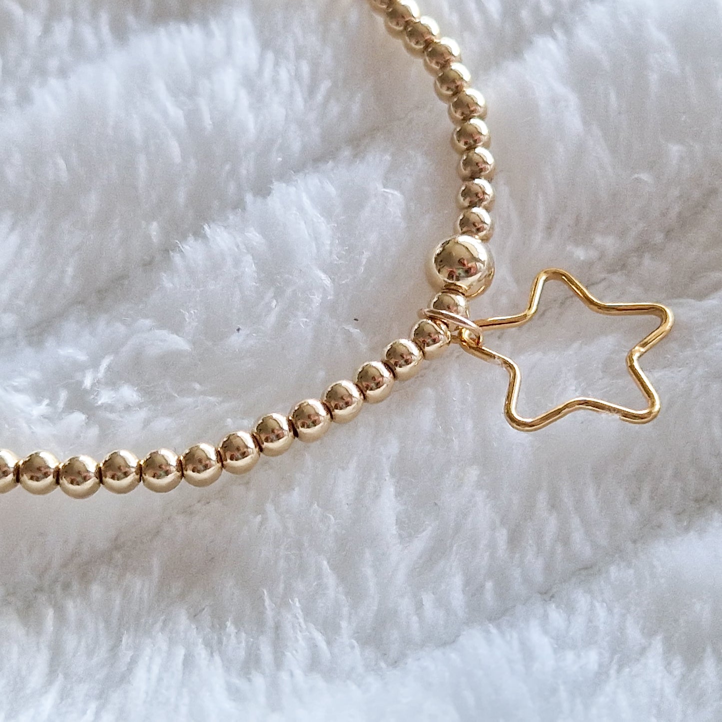Gold Bobble Bracelet-Star Frame