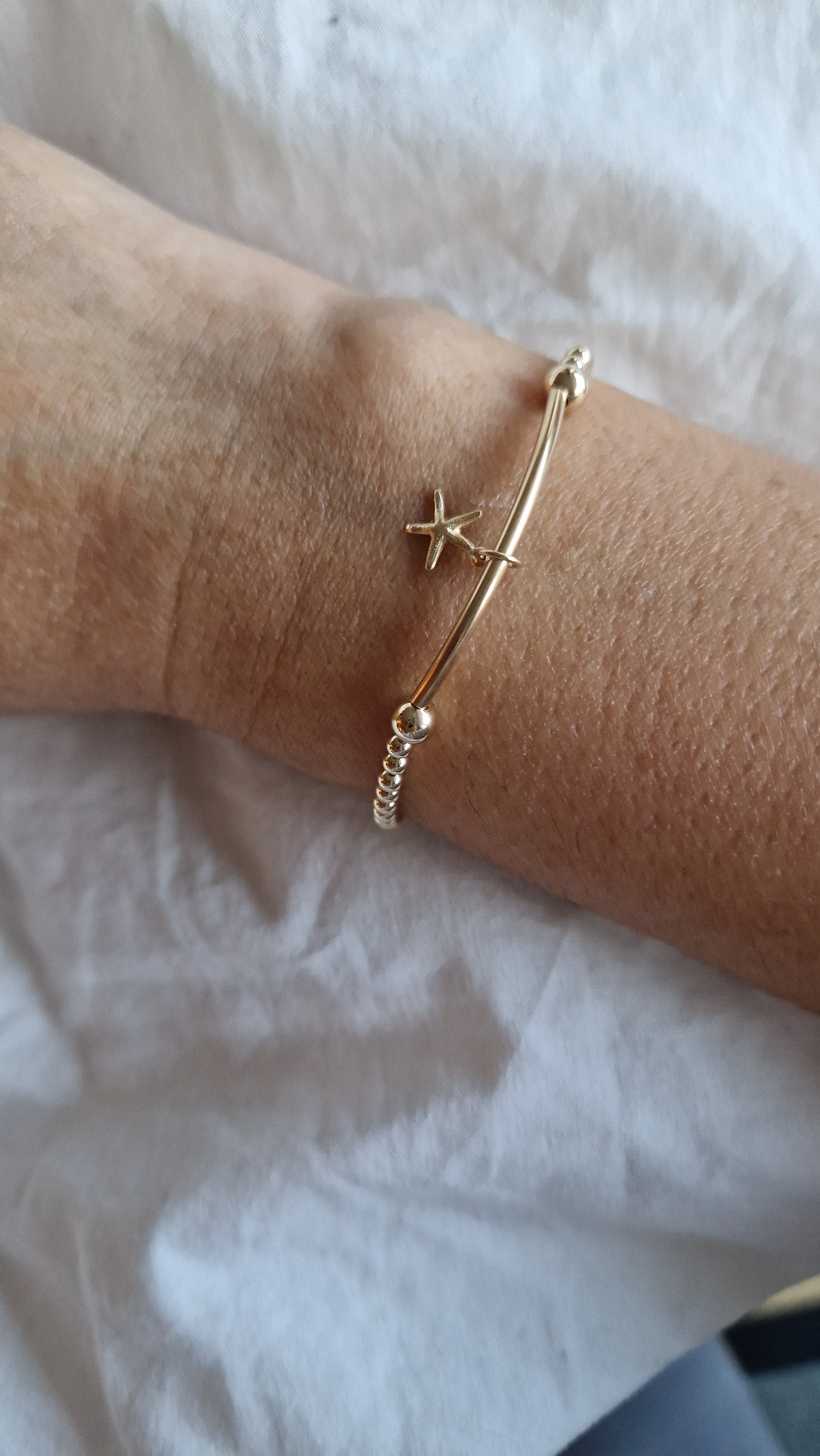 Gold Bobble Bar Bracelet - Gold Starfish