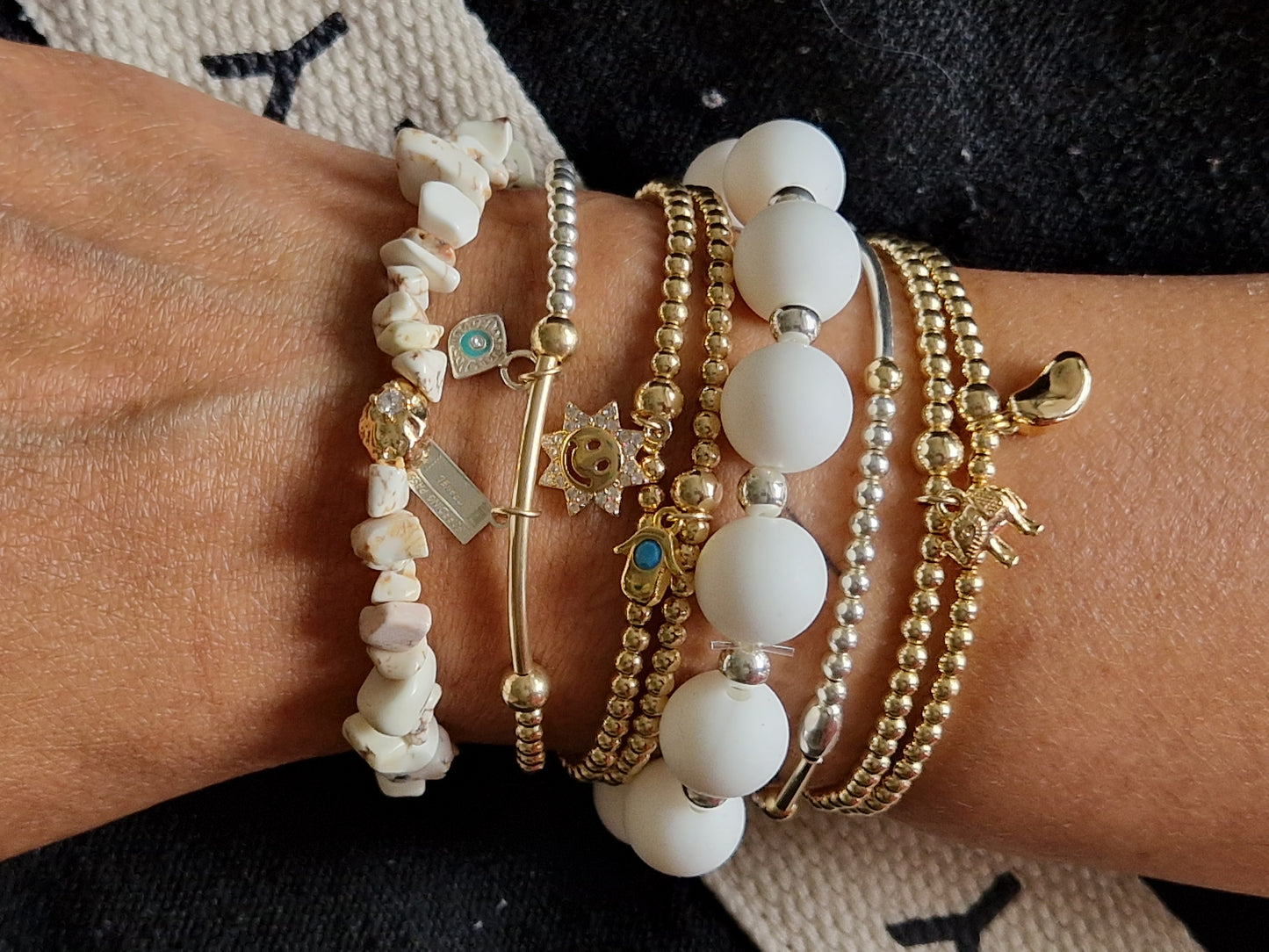Gold Gemstone Bracelet - Meteor Bead