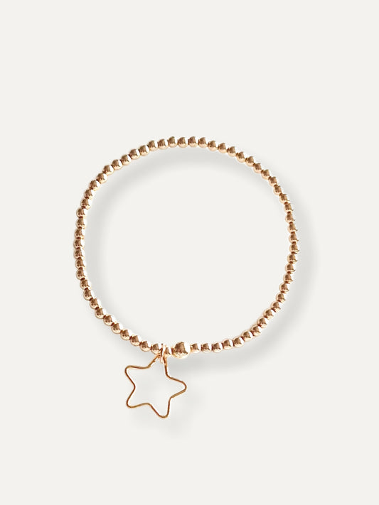 Gold Bobble Bracelet-Star Frame
