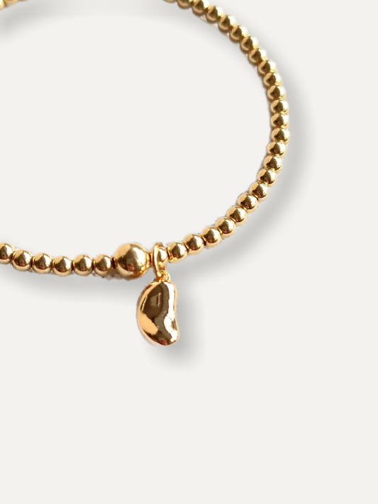 Gold Bobble Bracelet - Gold Bean