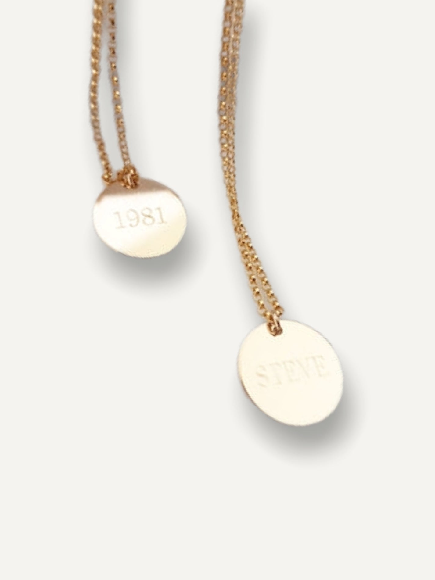 Gold Necklace - Gold Engraved Disc