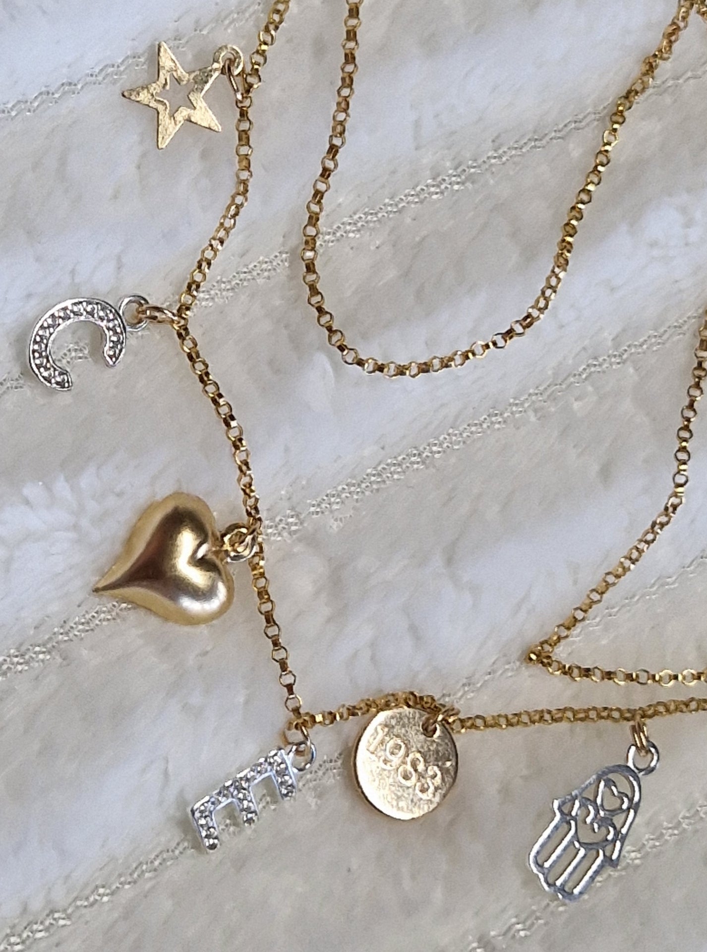 Charm Necklace - Gold & Silver Charms