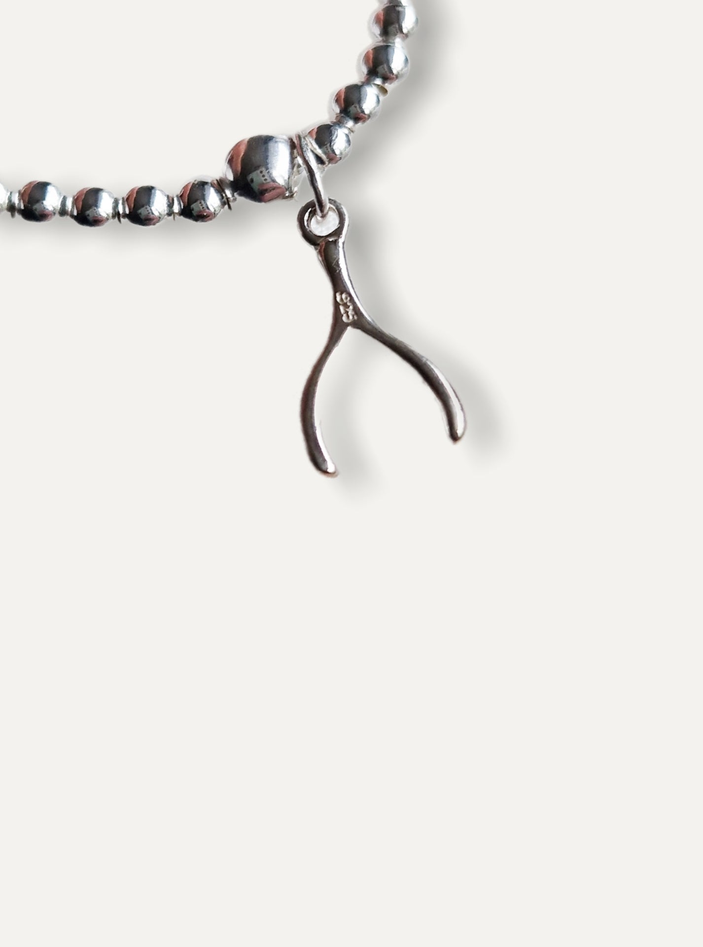 Silver Bobble Bracelet - Silver Wishbone