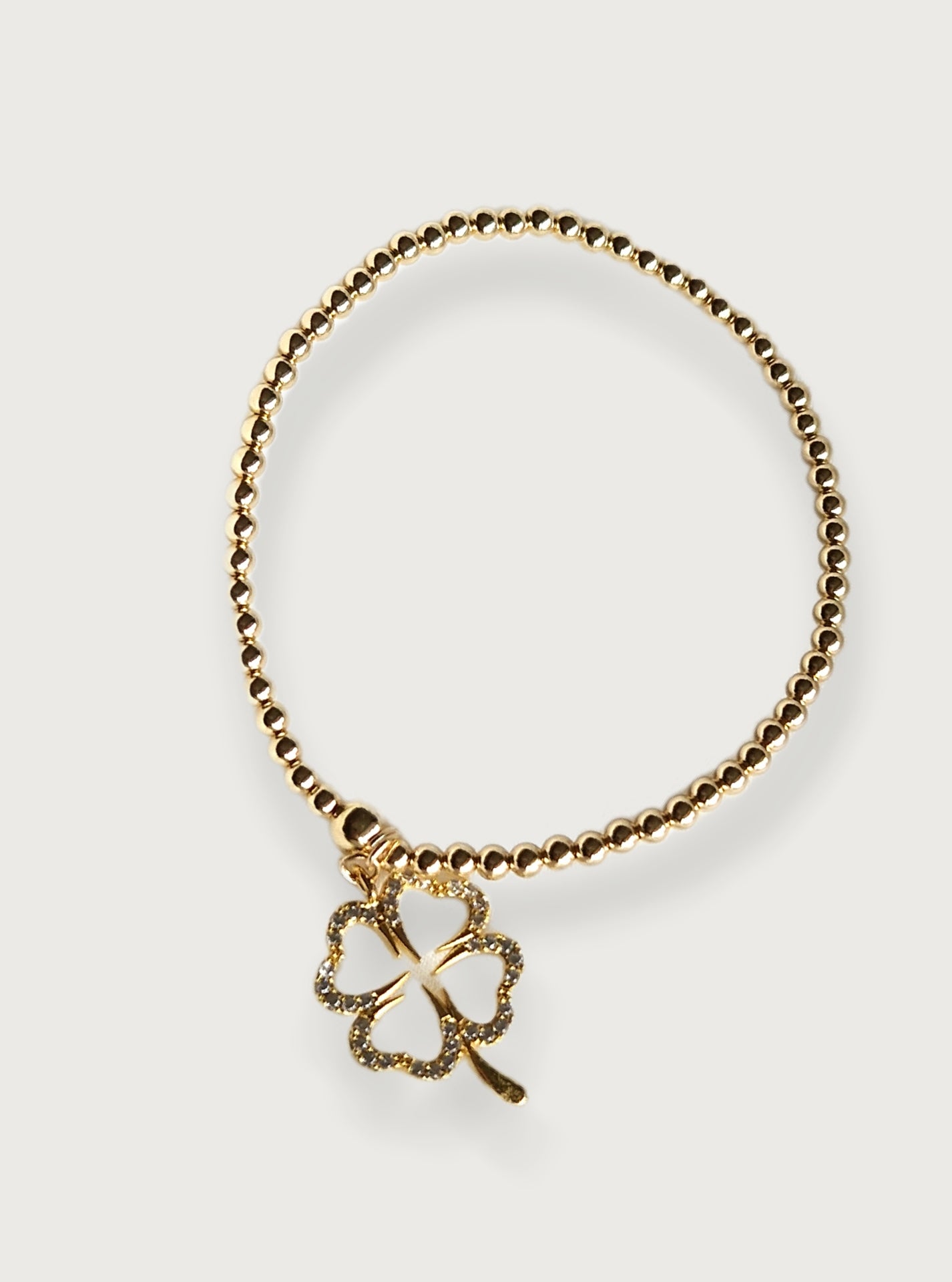 Gold Bobble Bracelet - Crystal Clover
