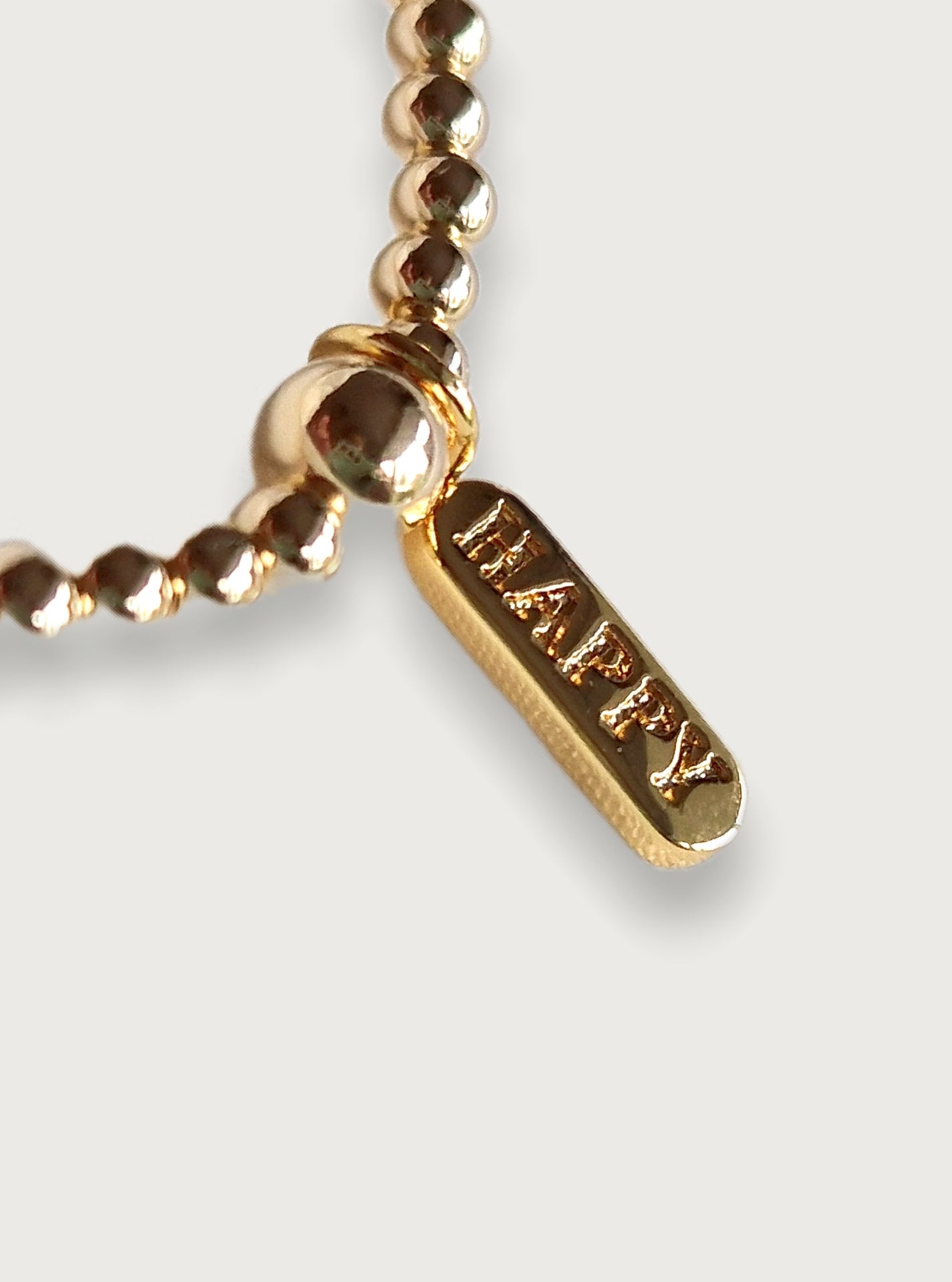 Gold Bobble Bracelet - Gold Happy Pill