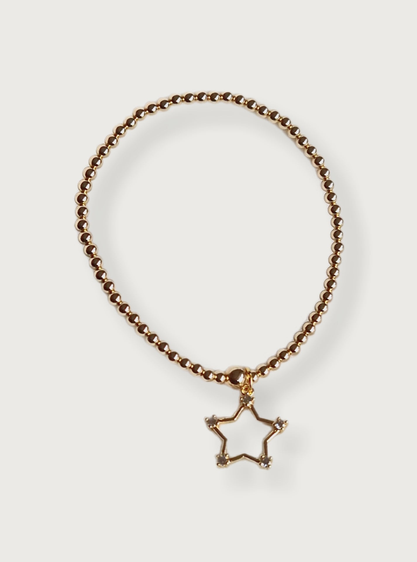 Gold Bobble Bracelet - Crystal Star Frame