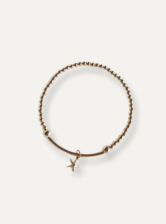 Gold Bobble Bar Bracelet - Gold Starfish