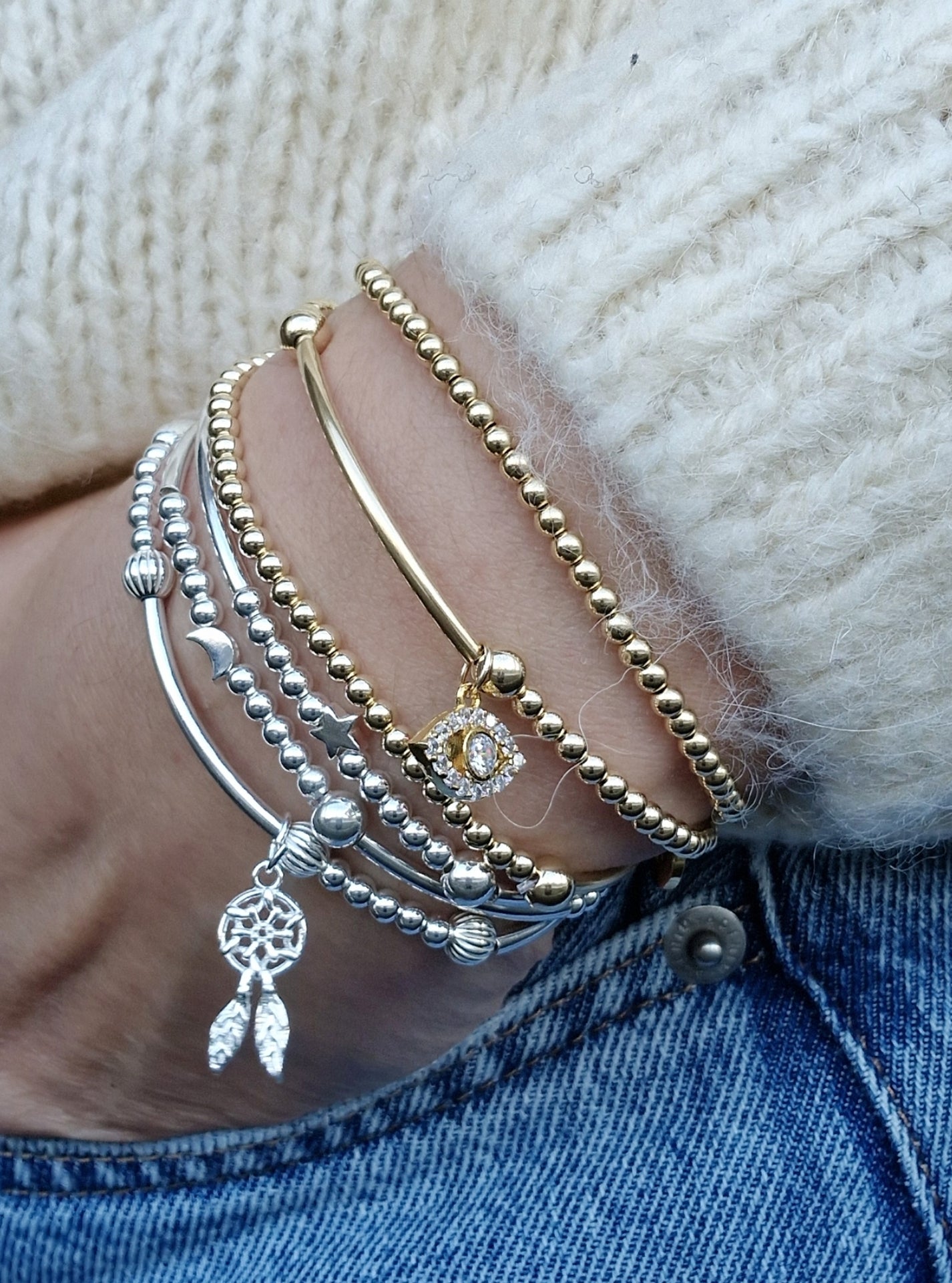 Sterling Silver Bracelet - Star Bead
