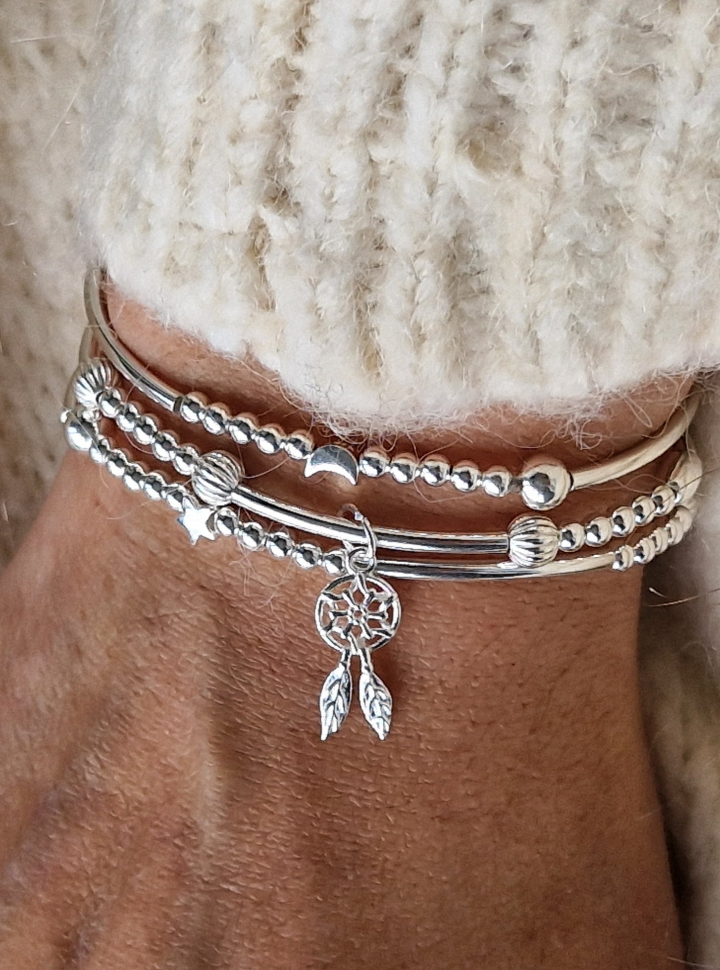 Silver Bracelet - Dreamcatcher Charm