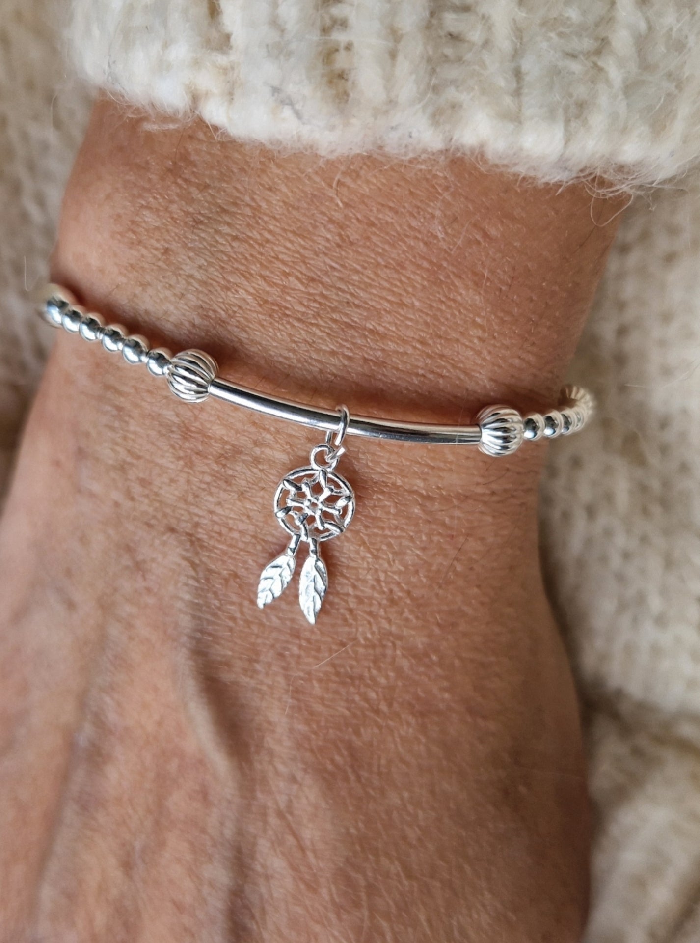 Silver Bracelet - Dreamcatcher Charm