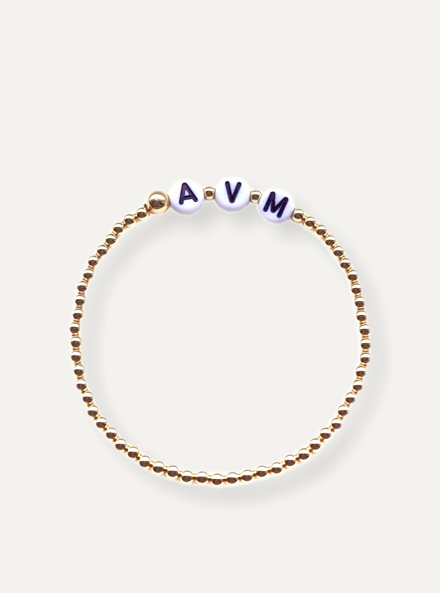 Gold Bobble Bracelet - Monochrome Letters