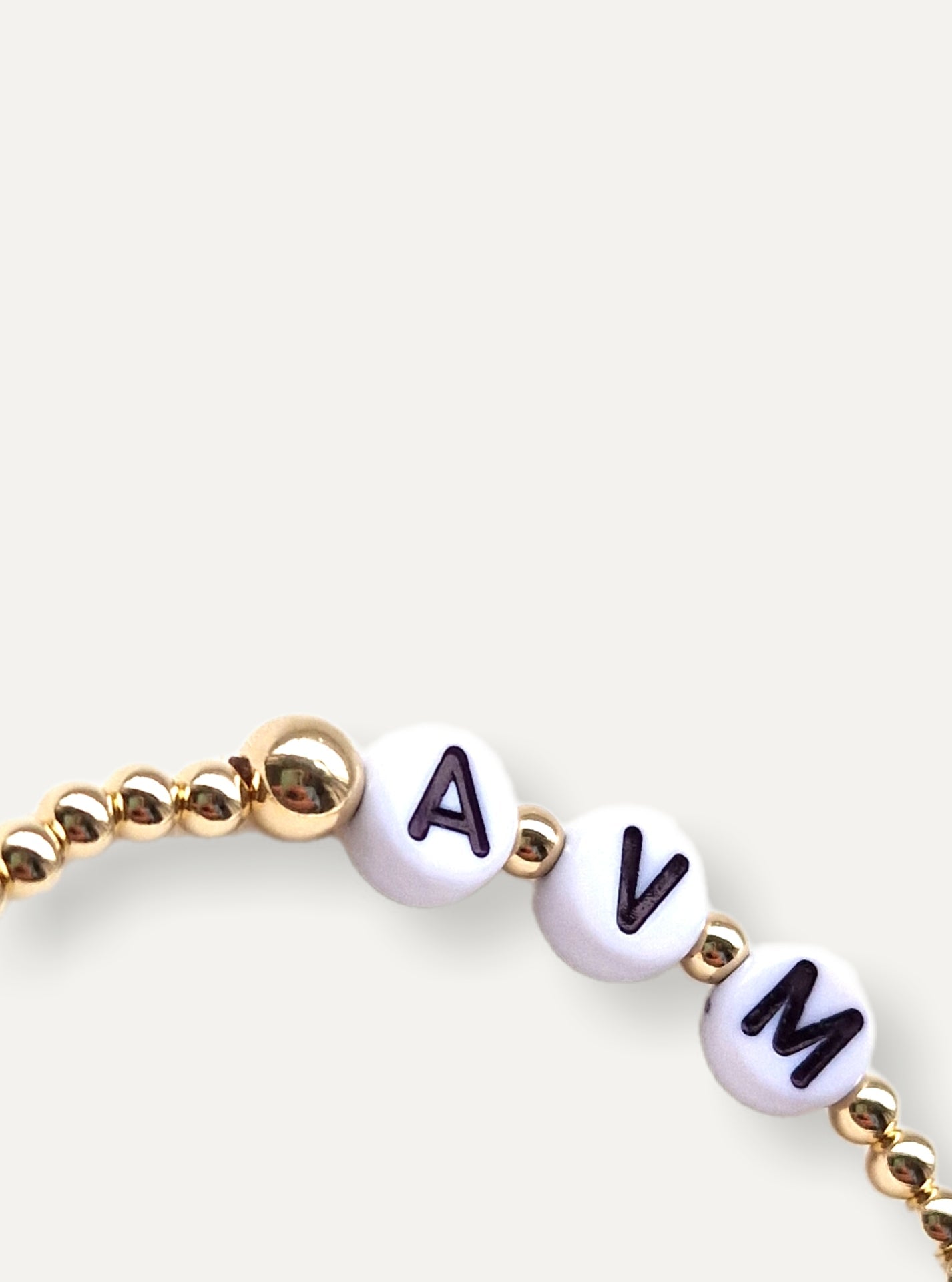 Gold Bobble Bracelet - Monochrome Letters