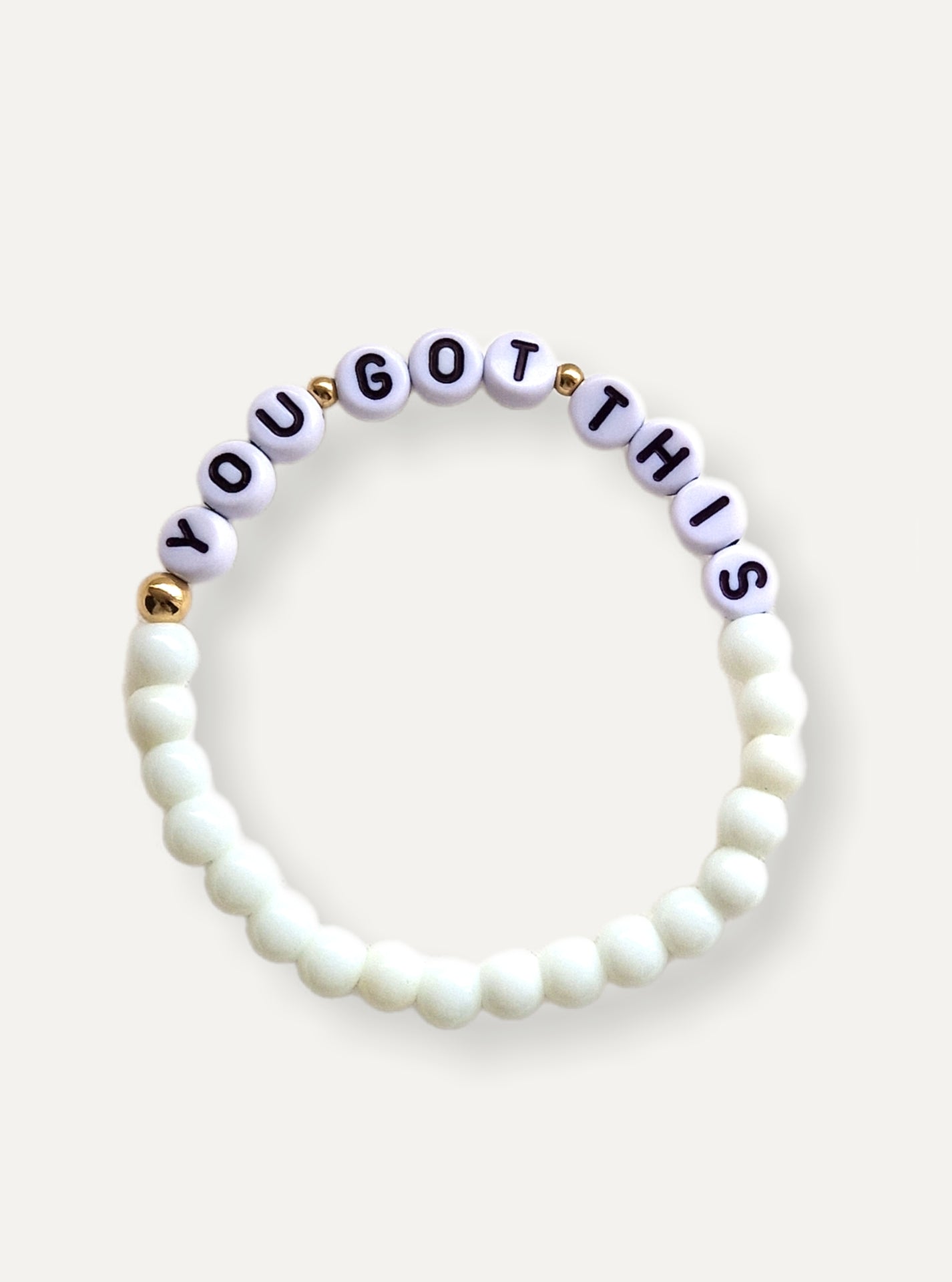 Gold & Glass 'You Got This' Bracelet