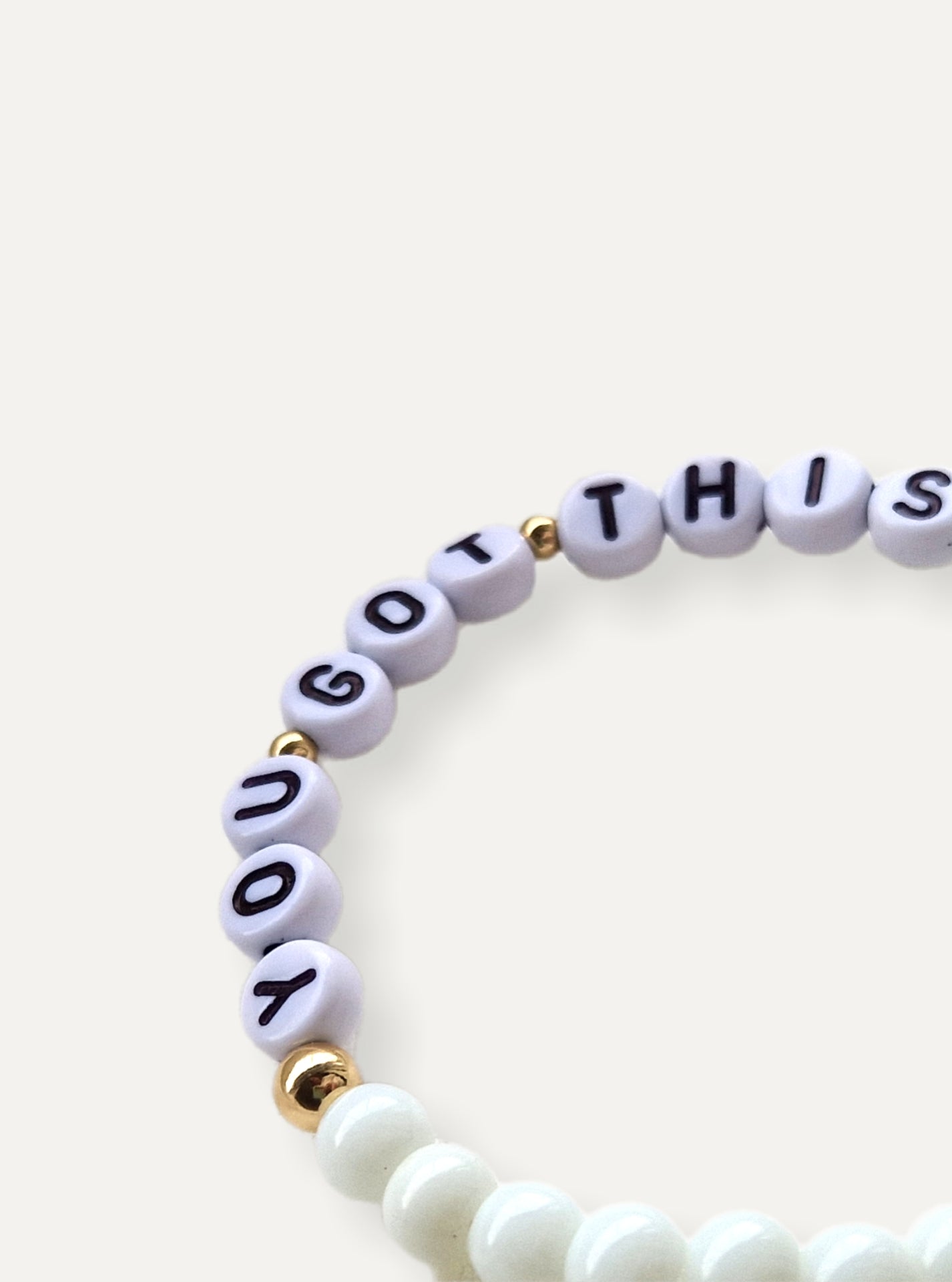 Gold & Glass 'You Got This' Bracelet