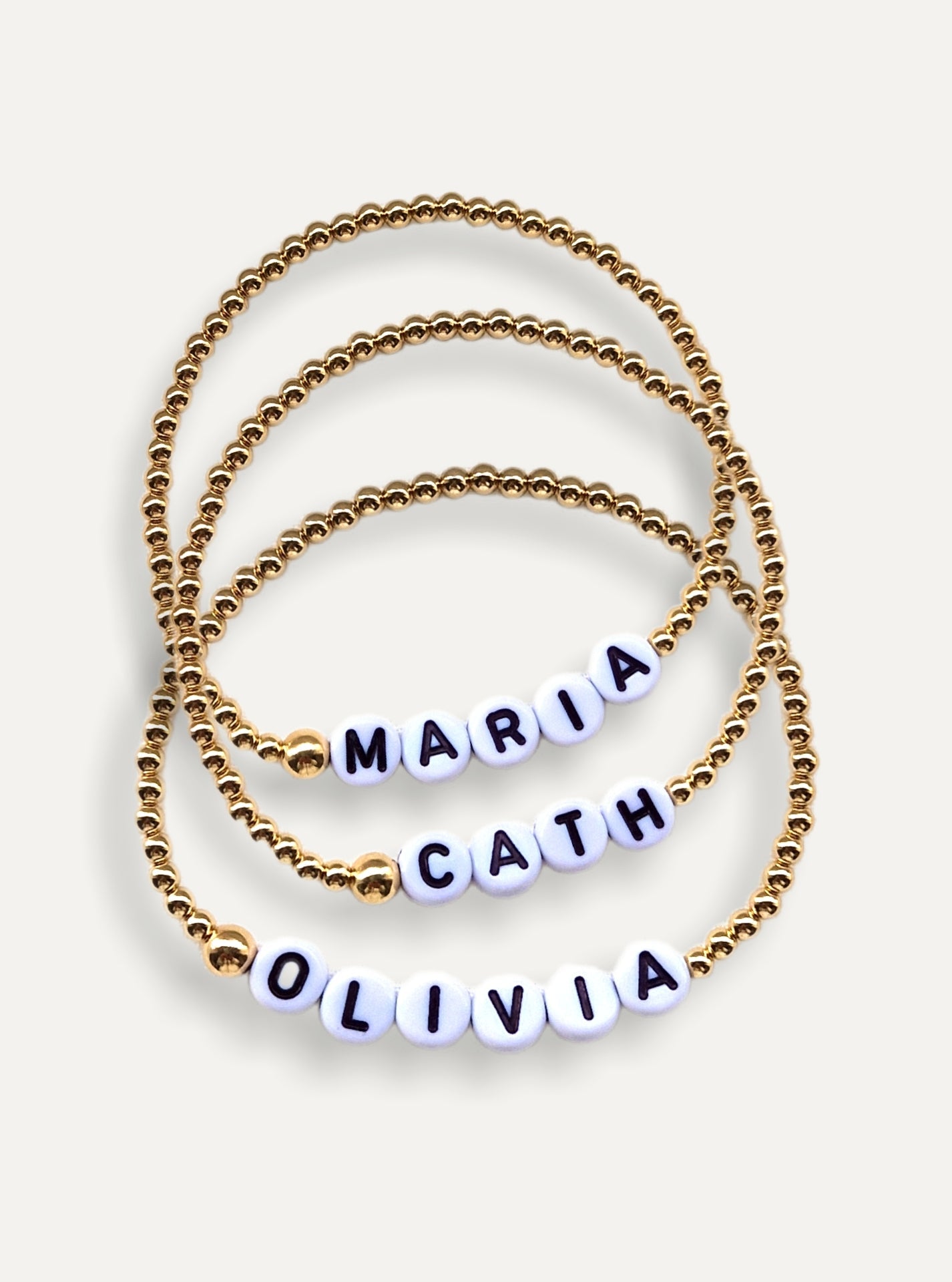 Gold Bobble Bracelet - Monochrome Letters