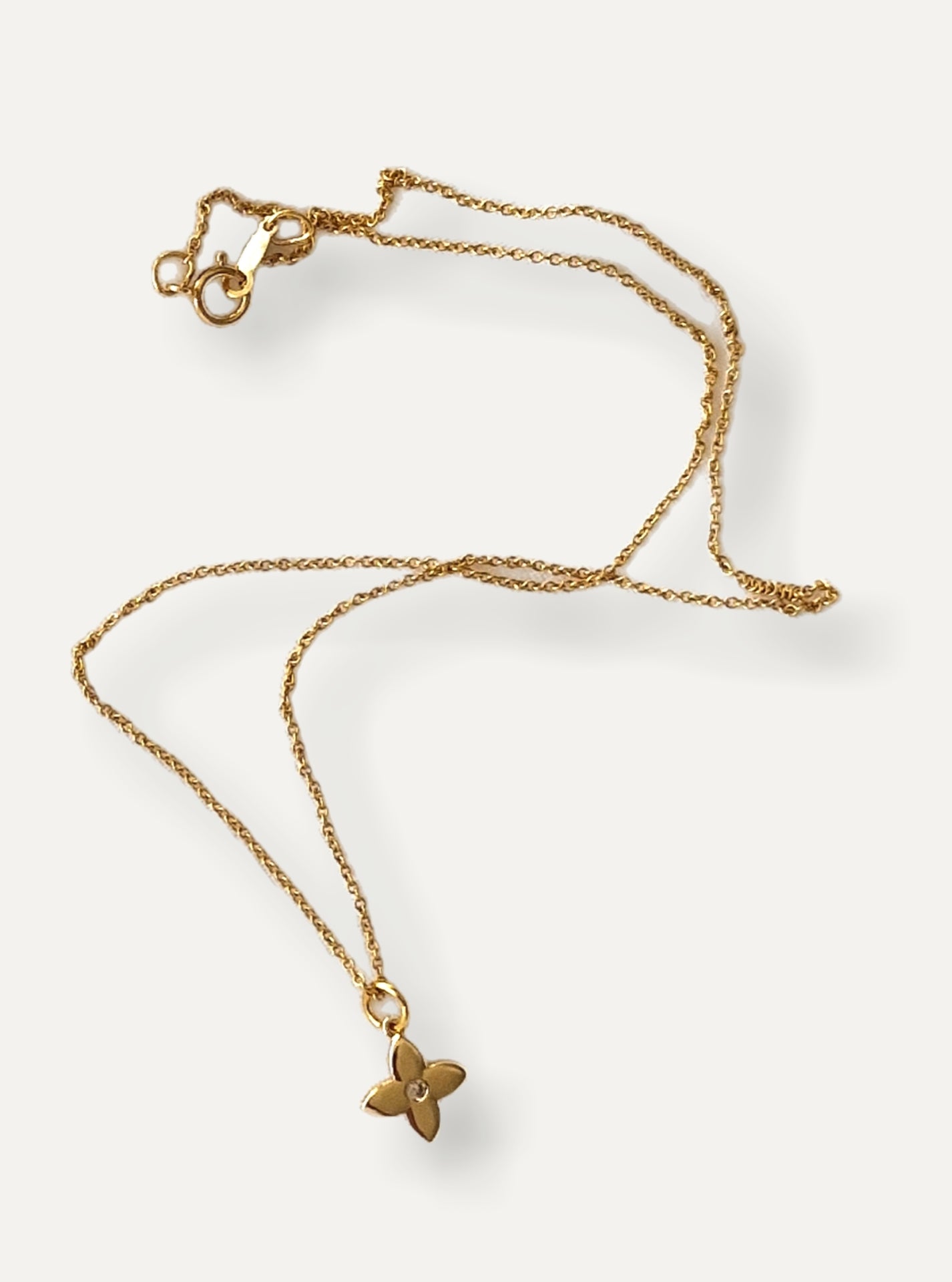 Gold Necklace - Crystal Flower
