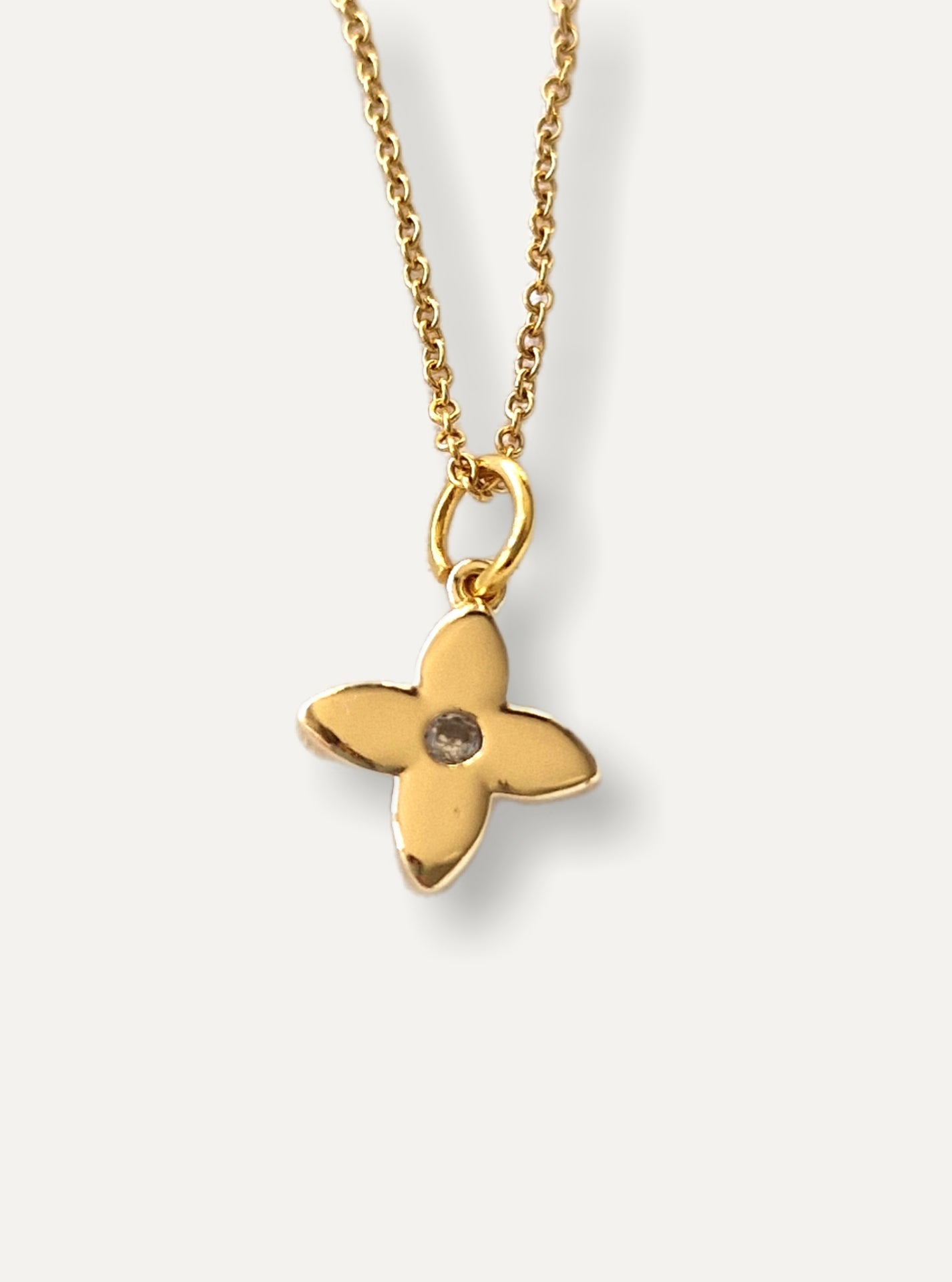 Gold Necklace - Crystal Flower