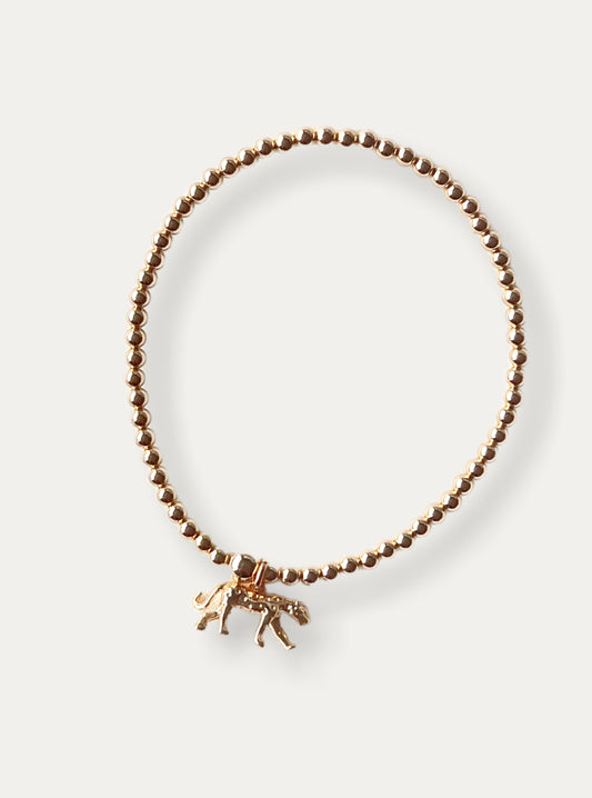 Gold Bobble Bracelet-Leopard