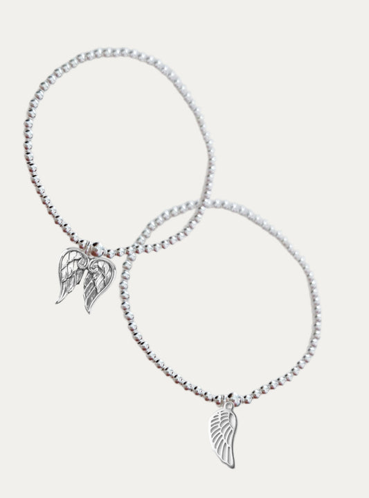 Silver Bobble Bracelet - Angel Wings