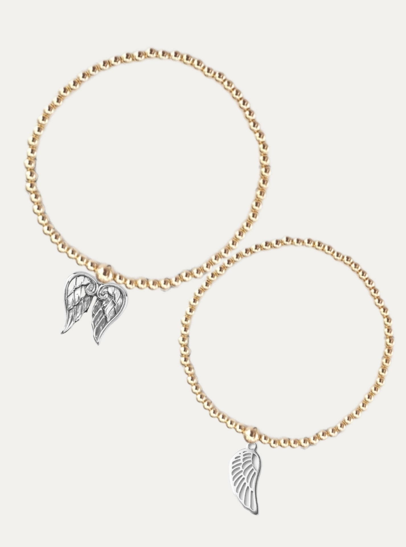 Gold Bobble Bracelet - Angel Wings