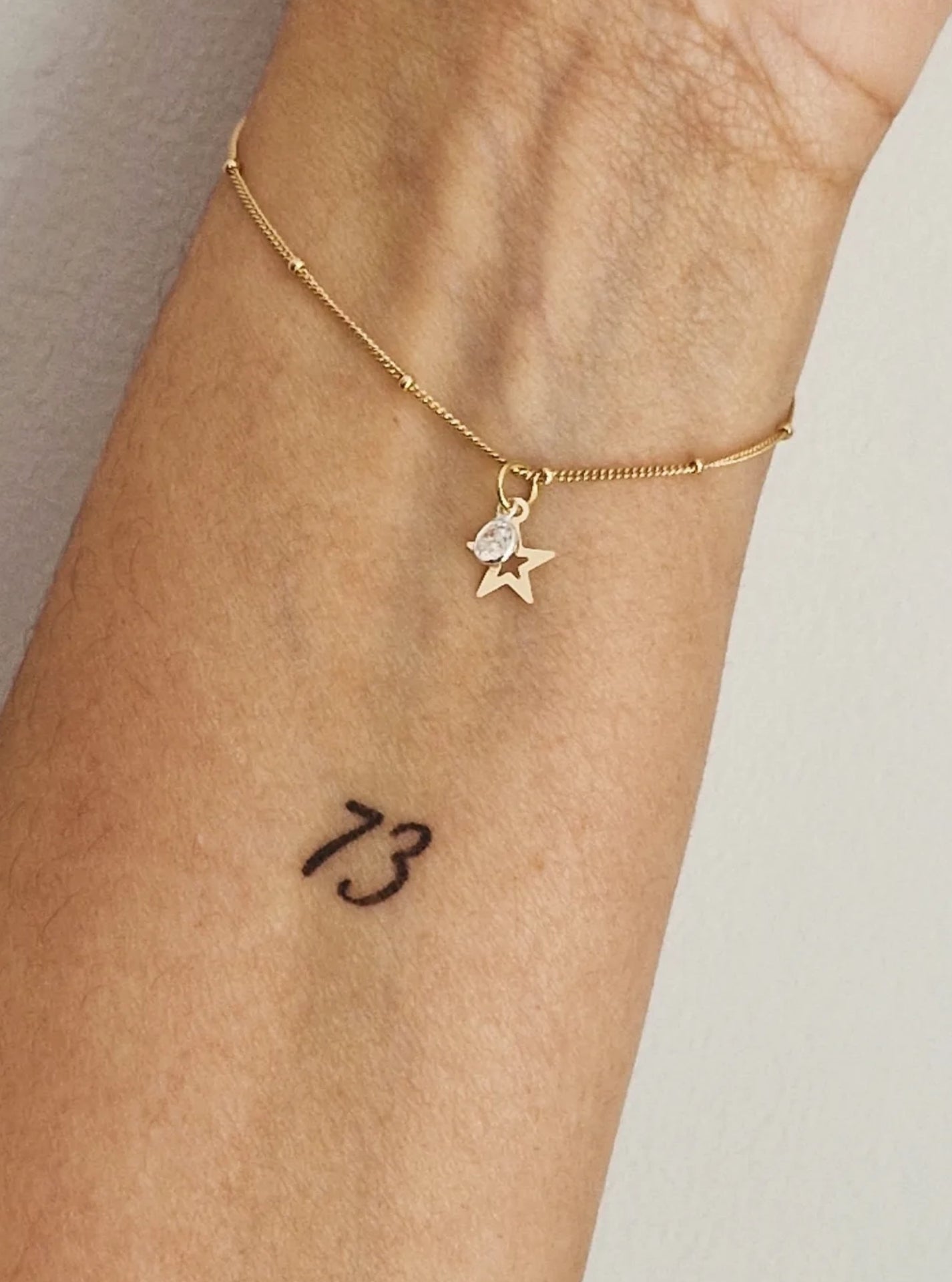 Gold Chain Bracelet - Crystal Moon & Gold Star