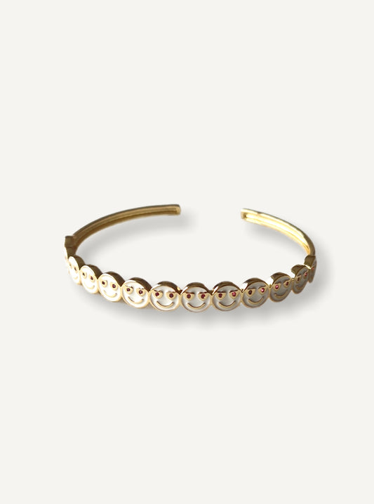 Gold & Enamel 'Smile' Bangle (4 colours)