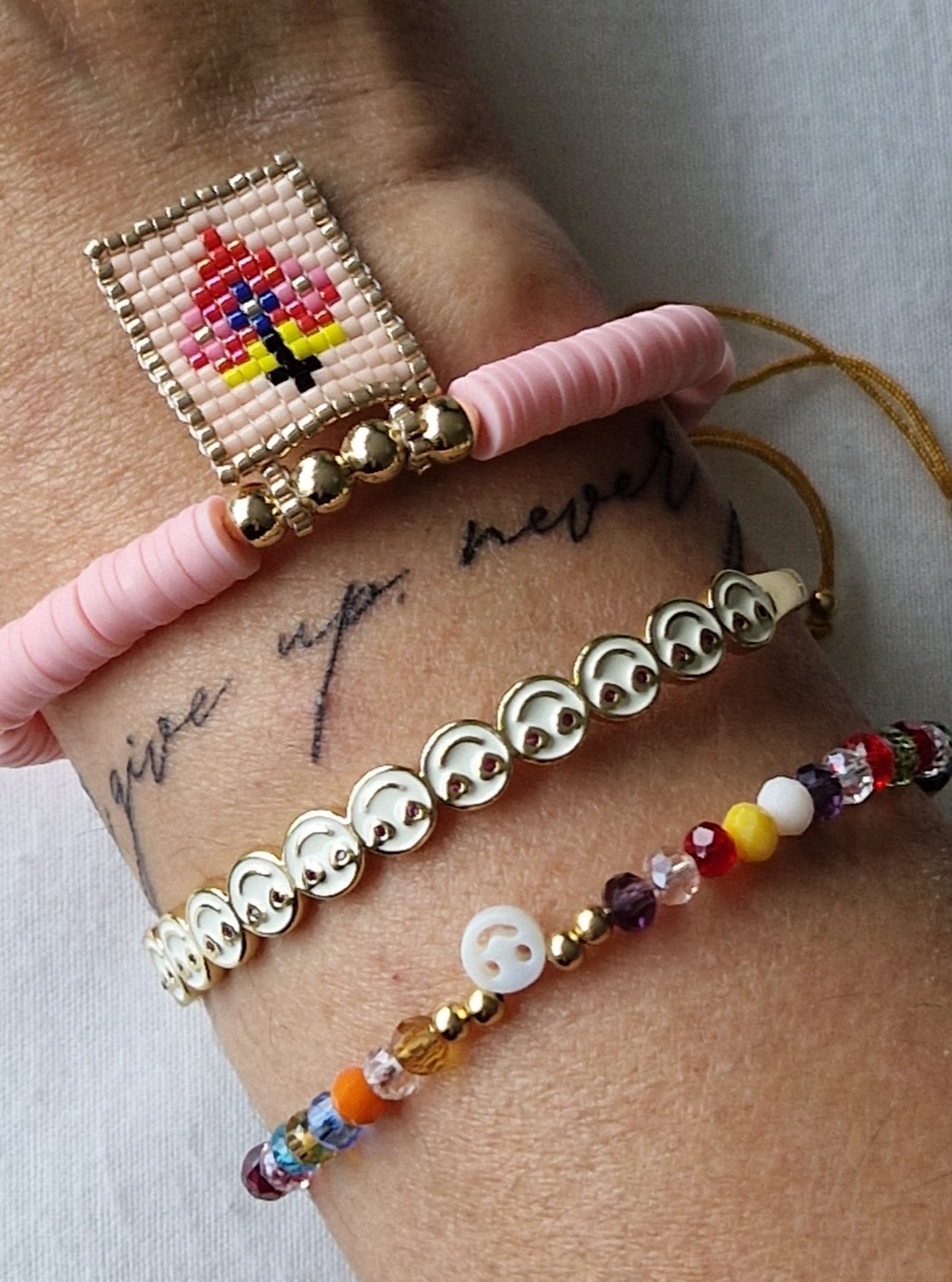 Gold & Glass Smile Bracelet
