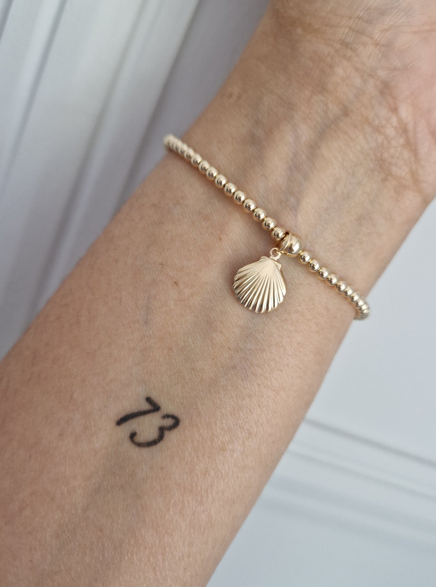 Gold Bobble Bracelet - Shell