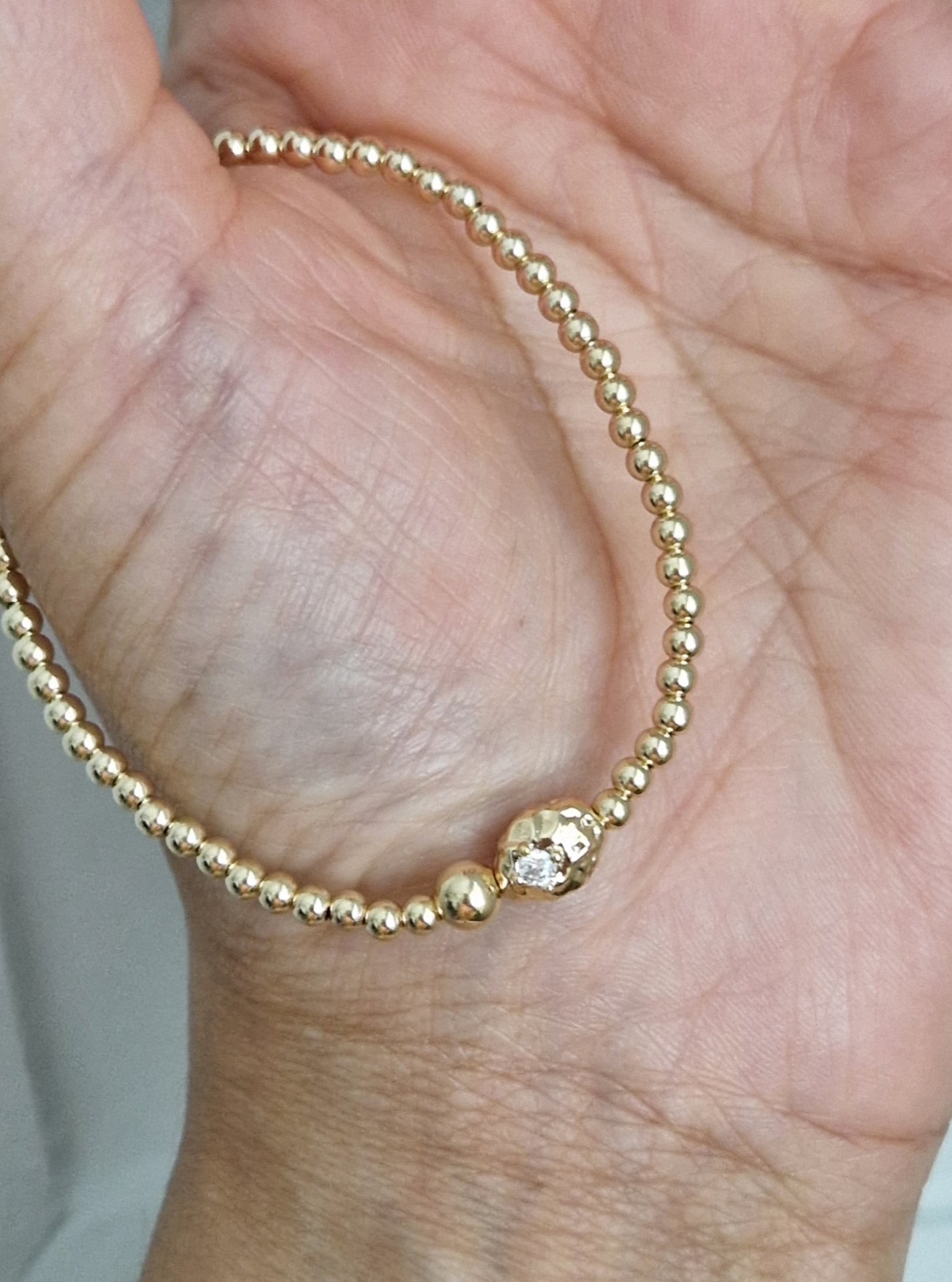 Gold Bobble Bracelet - Meteor Bead