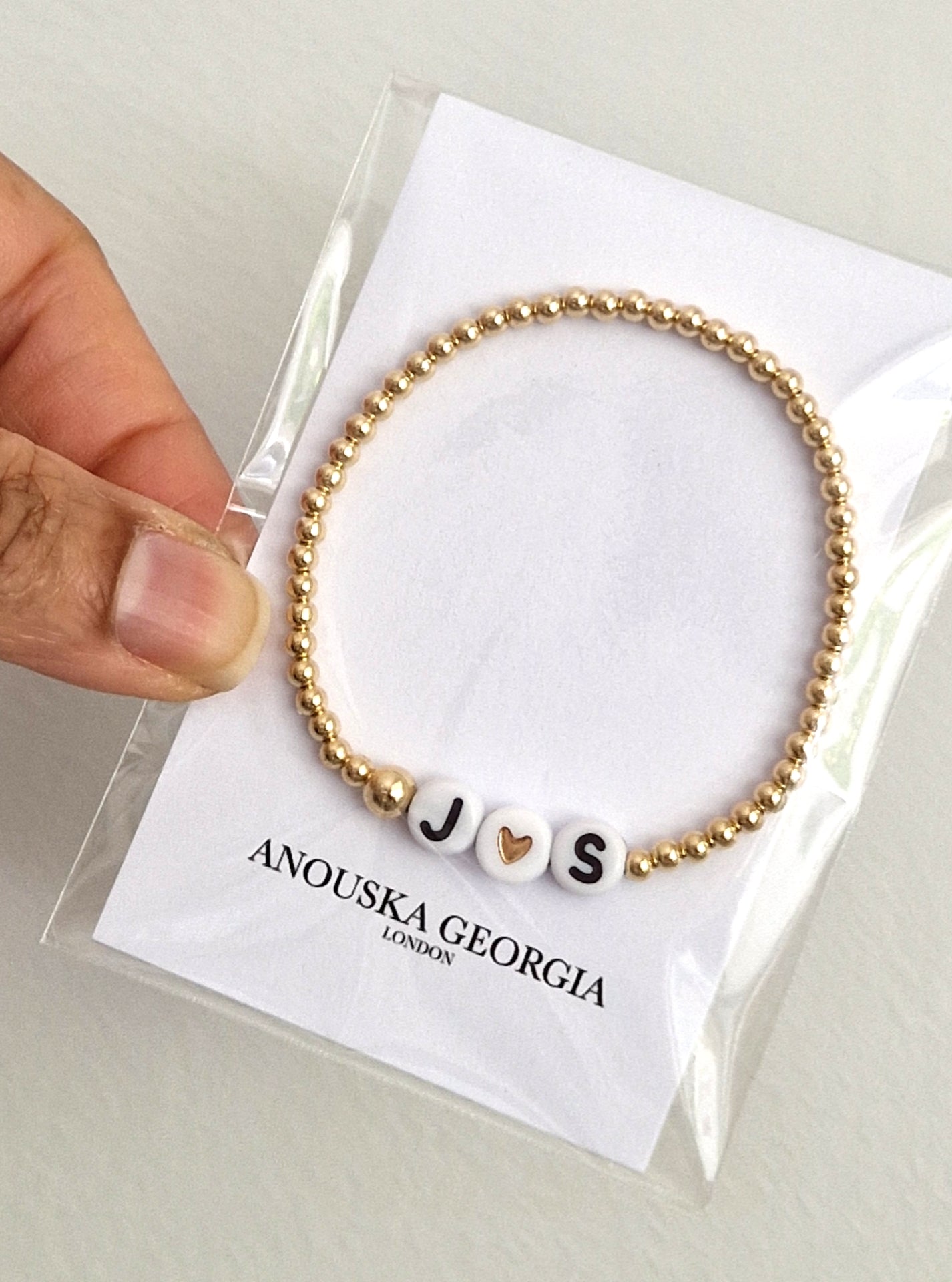 Gold Bobble Bracelet - Me & You Letters