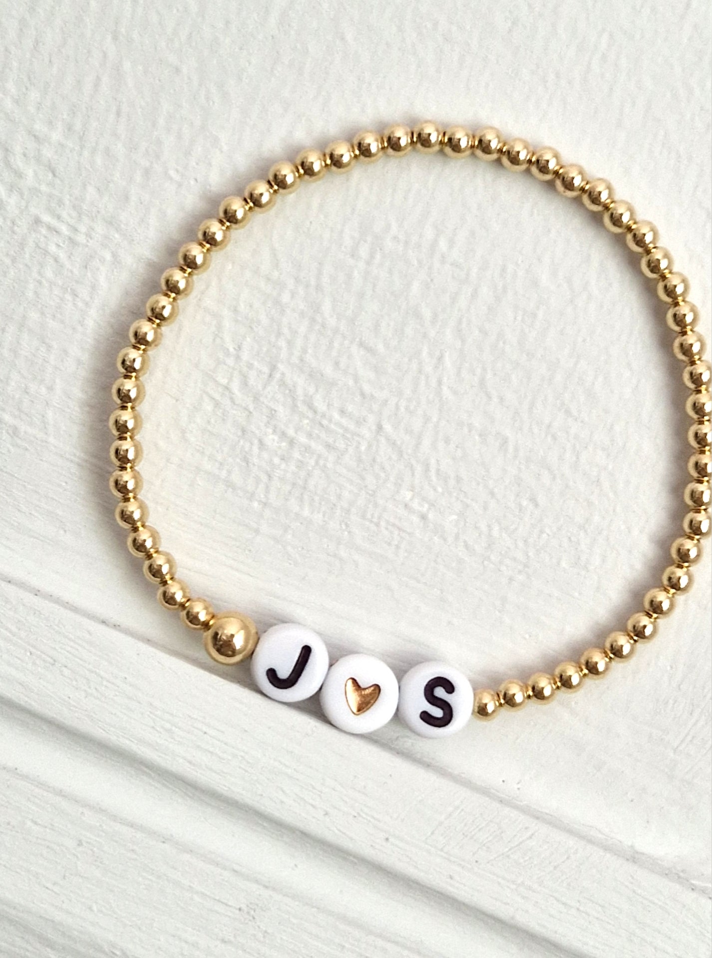 Gold Bobble Bracelet - Me & You Letters