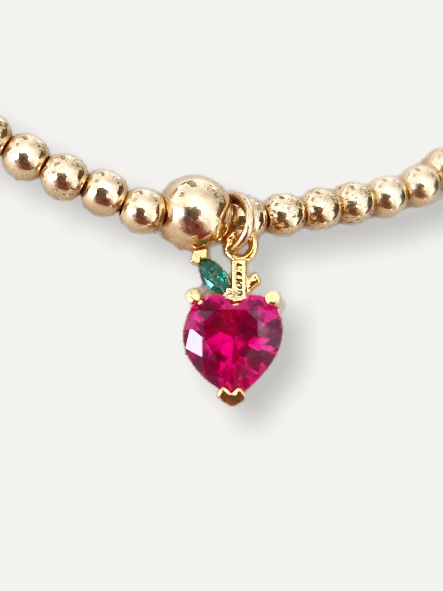 Gold Bobble Bracelet- Crystal 'Apple of my Eye'